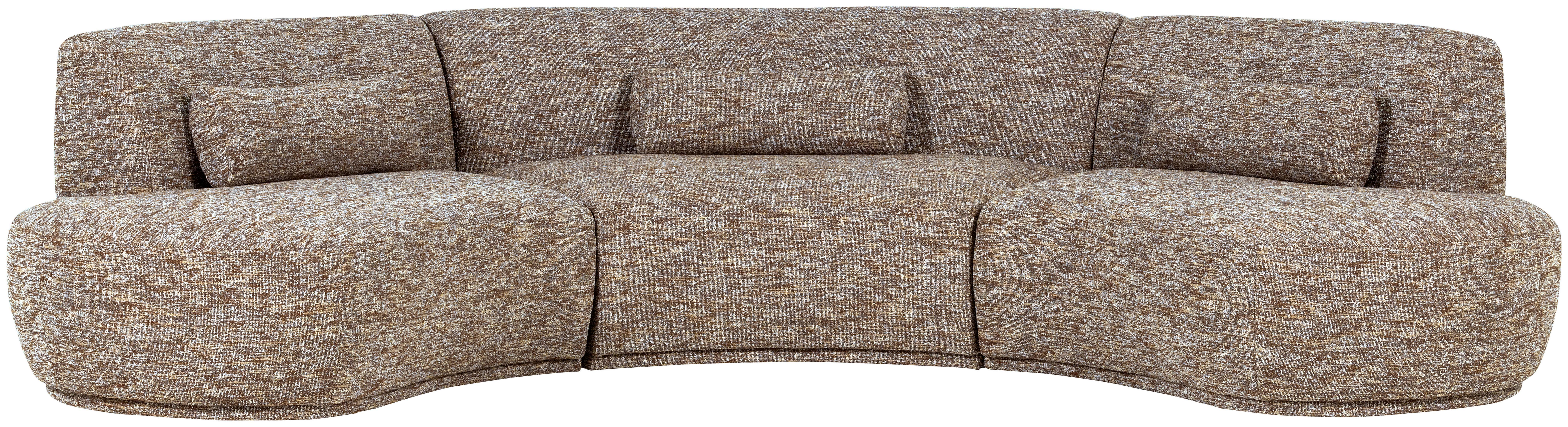 Bigsofa Batavier Hellbraun B: 320cm - Hellbraun/Schwarz, Design, Kunststoff/Textil (320/74/174cm) - Livetastic