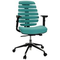 Drehstuhl Ergo Line II Schwarz/Türkis - Türkis/Schwarz, MODERN, Kunststoff/Textil (65/115/50cm) - MID.YOU