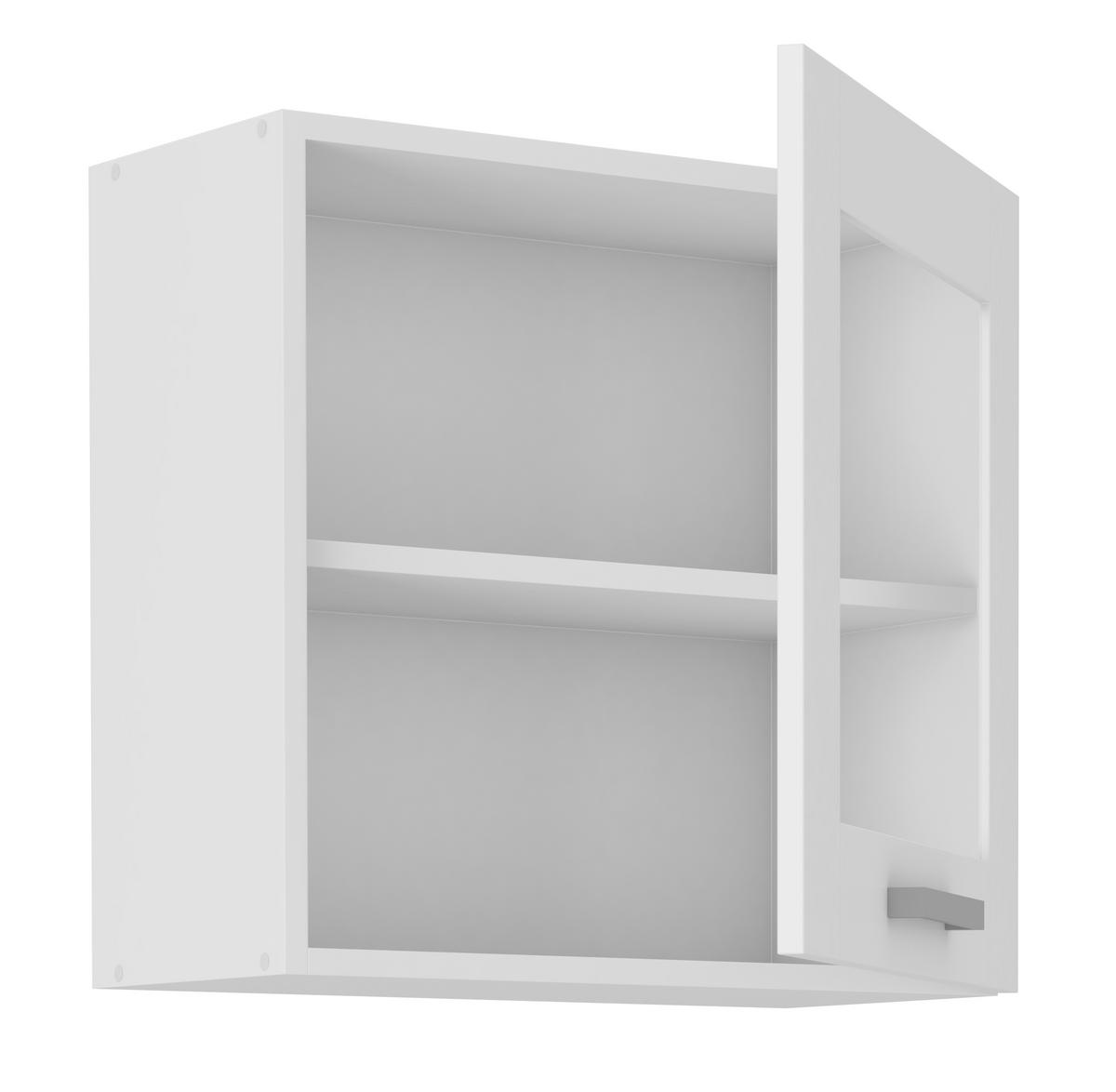 Dulap suspendat de bucătărie Luisa - alb, Romantik / Landhaus, sticlă/material pe bază de lemn (60/58/31cm)