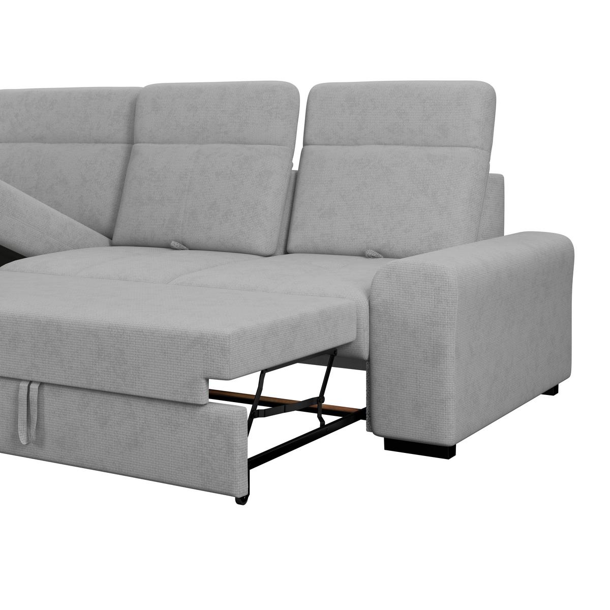 Kutna Garnitura Malaga - siva/crna, Konvencionalno, tekstil/drvo (203/286cm) - Modern Living