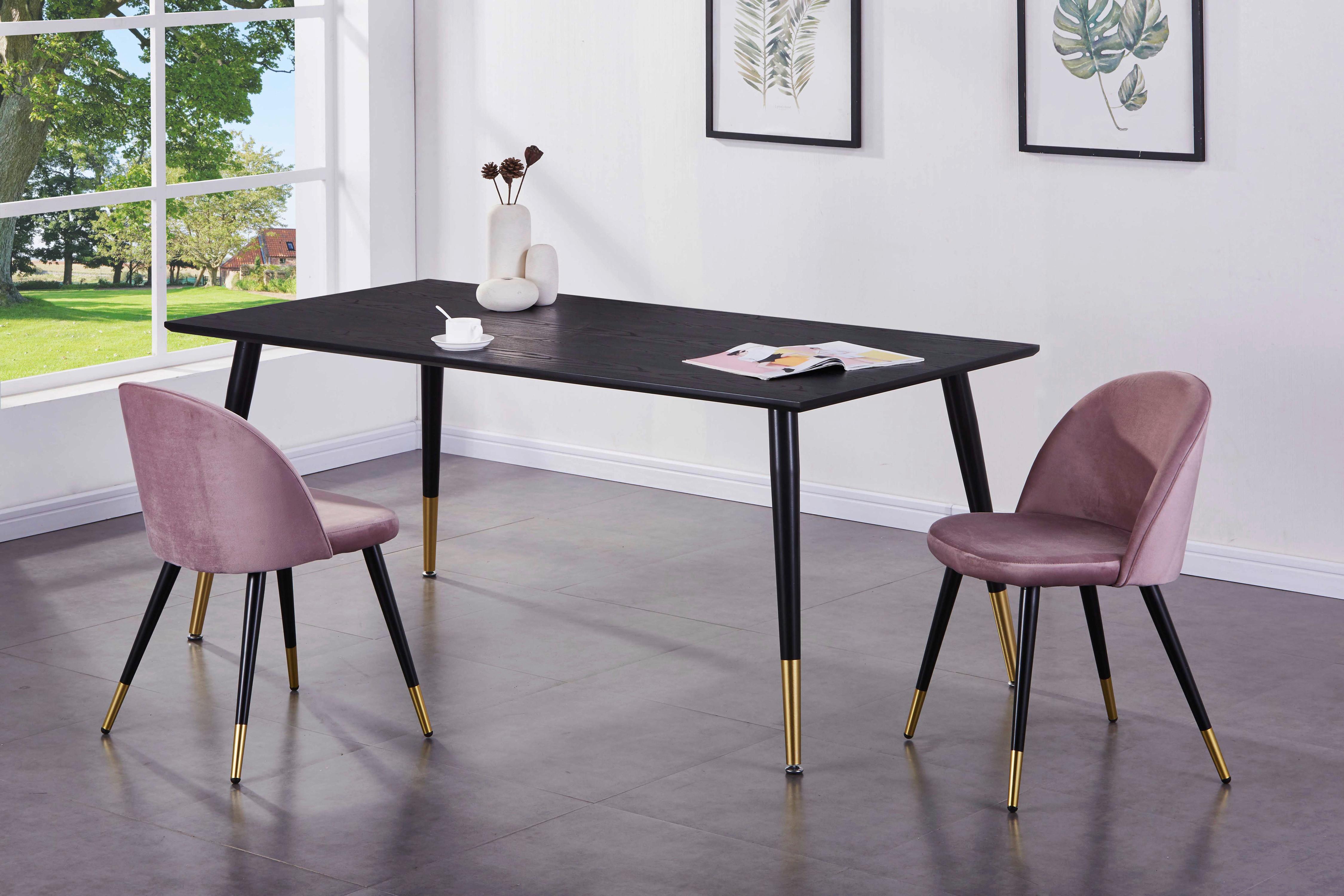 ESSTISCH DIPP - Messingfarben/Schwarz, Design, Holzwerkstoff/Metall (180/90/75cm) - Livetastic