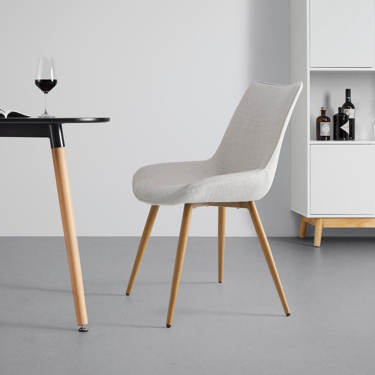 Stuhl Lou Beige/Eichefarben - Eichefarben/Beige, MODERN, Holz/Textil (52/84/60cm) - Mömax