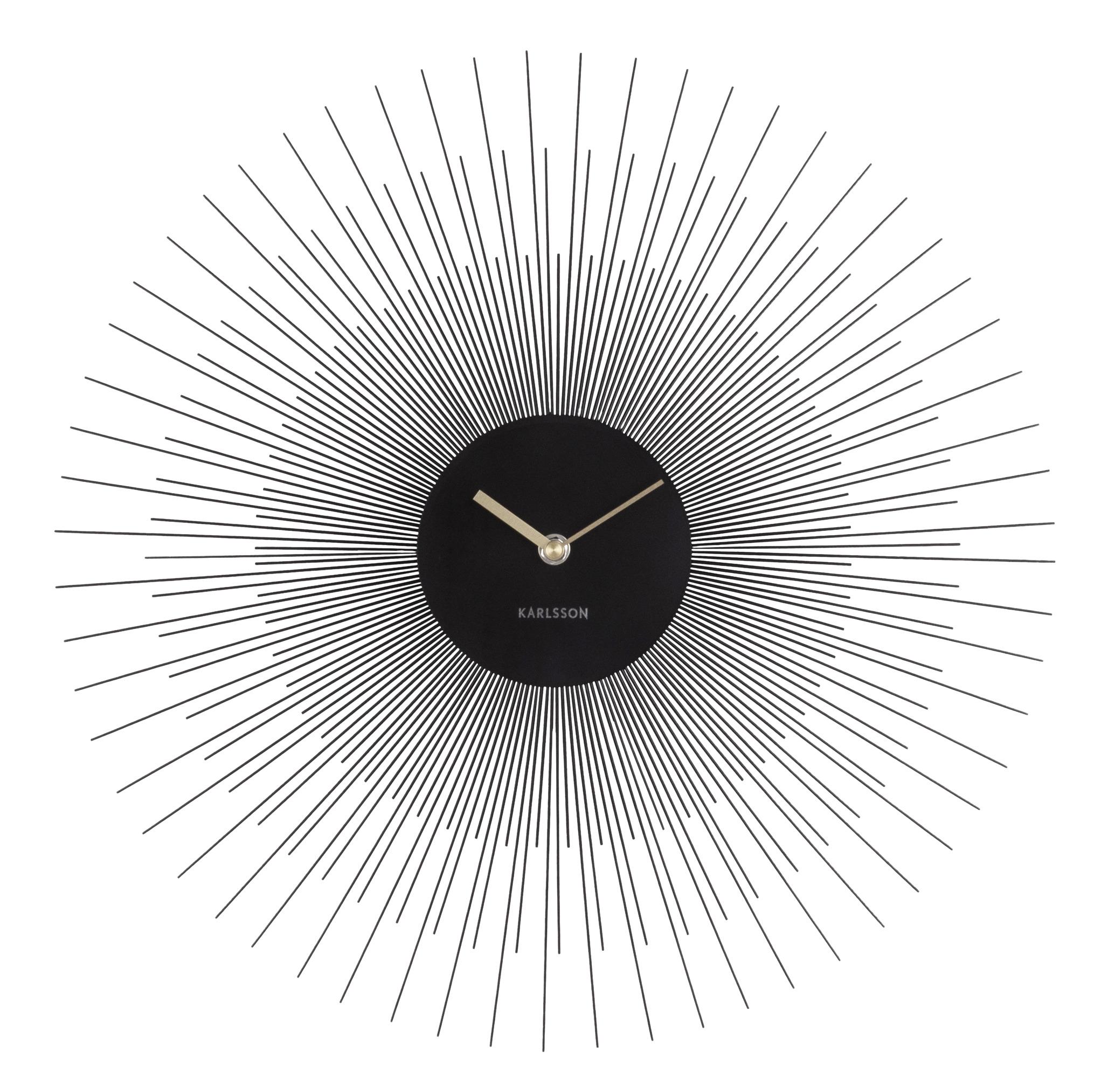 Wanduhr Peony in Schwarz - Schwarz, MODERN, Metall (45cm) - Karlsson