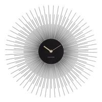Wanduhr Peony in Schwarz - Schwarz, MODERN, Metall (45cm) - Karlsson