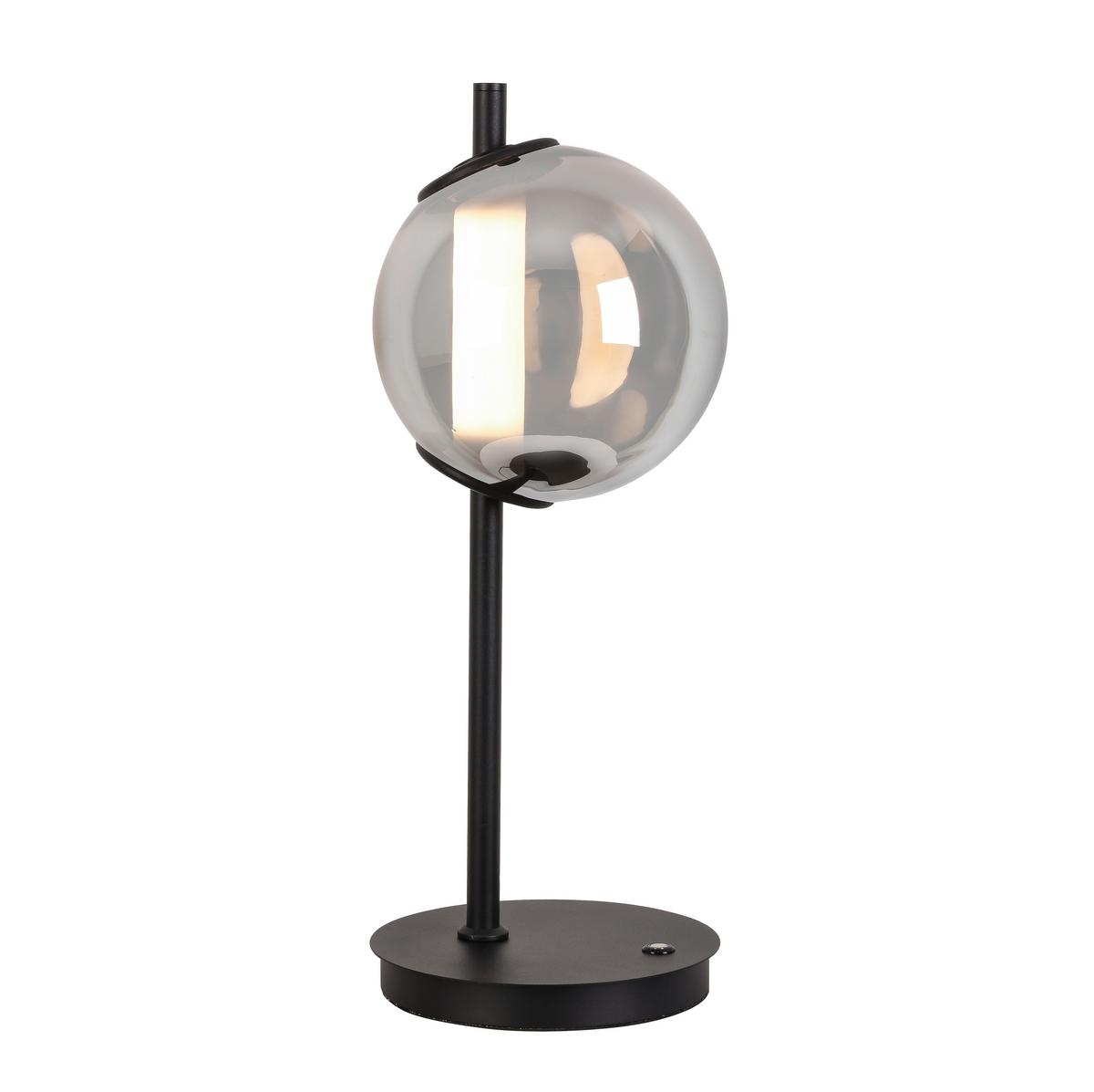 LAMPA STOŁOWA LED SECO *DK* - czarny/kolor chromowy, Design, tworzywo sztuczne/metal (20/51cm) - Dieter Knoll