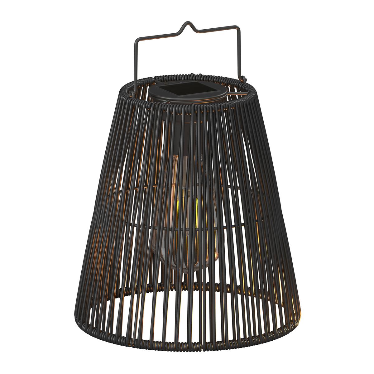 Solarleuchte Glow Schwarz Metall/Kunststoff - Schwarz, MODERN, Kunststoff/Metall (20,5/26/20,5cm) - Bessagi Garden