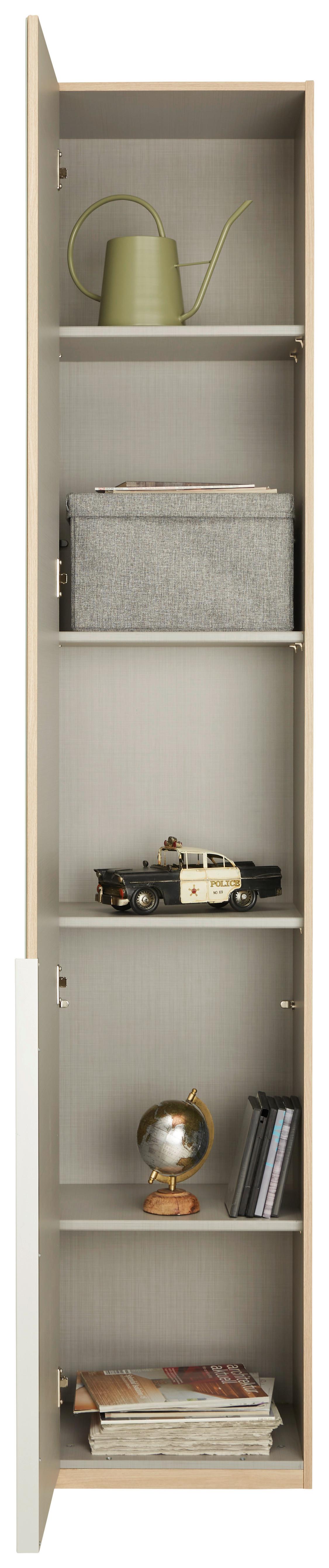 DULAP USI ROTATIVE NEW YORK - alb/culoare lemn stejar, Konventionell, material pe bază de lemn (46/236/40cm) - Premium Living