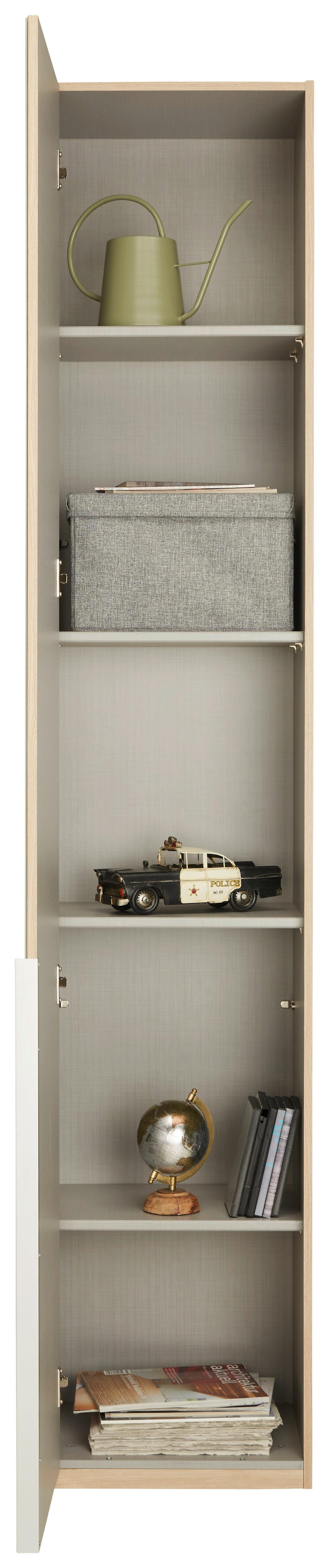 DULAP USI ROTATIVE NEW YORK - alb/culoare lemn stejar, Konventionell, material pe bază de lemn (46/236/40cm) - Premium Living