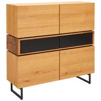 KOMODA SZEROKA OBAN - kolor dębowy/czarny, Design, materiał drewnopochodny/metal (120/119/40cm) - MID.YOU