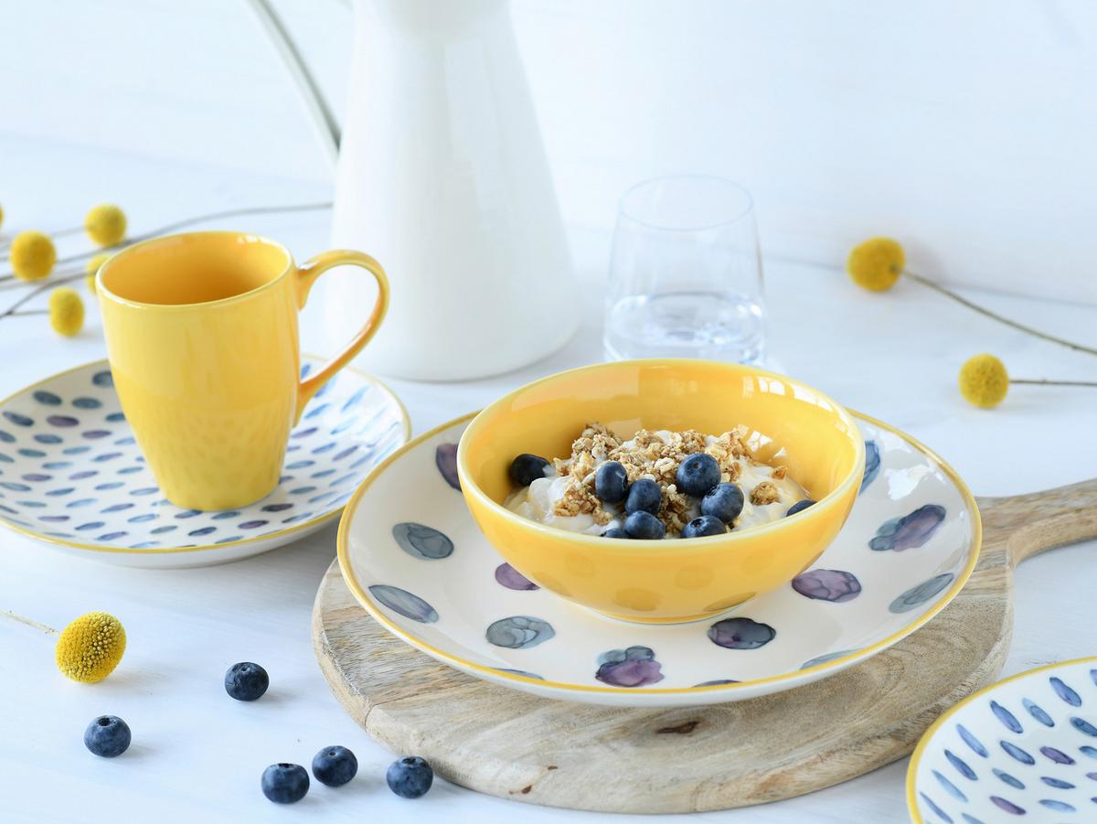 Kombinirani Servis Maisie Bunt, 16-Delni - modra/rumena, Basics, keramika - Creatable