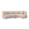 CANAPÉ D'ANGLE ALBA - crème/couleur chêne, MODERN, textile/bois (256/166cm) - Bessagi Home