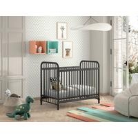 Gitterbett Bronxx ca. 60x120 cm Schwarz Matt - Schwarz, ROMANTIK / LANDHAUS, Metall (60/120cm) - Vipack