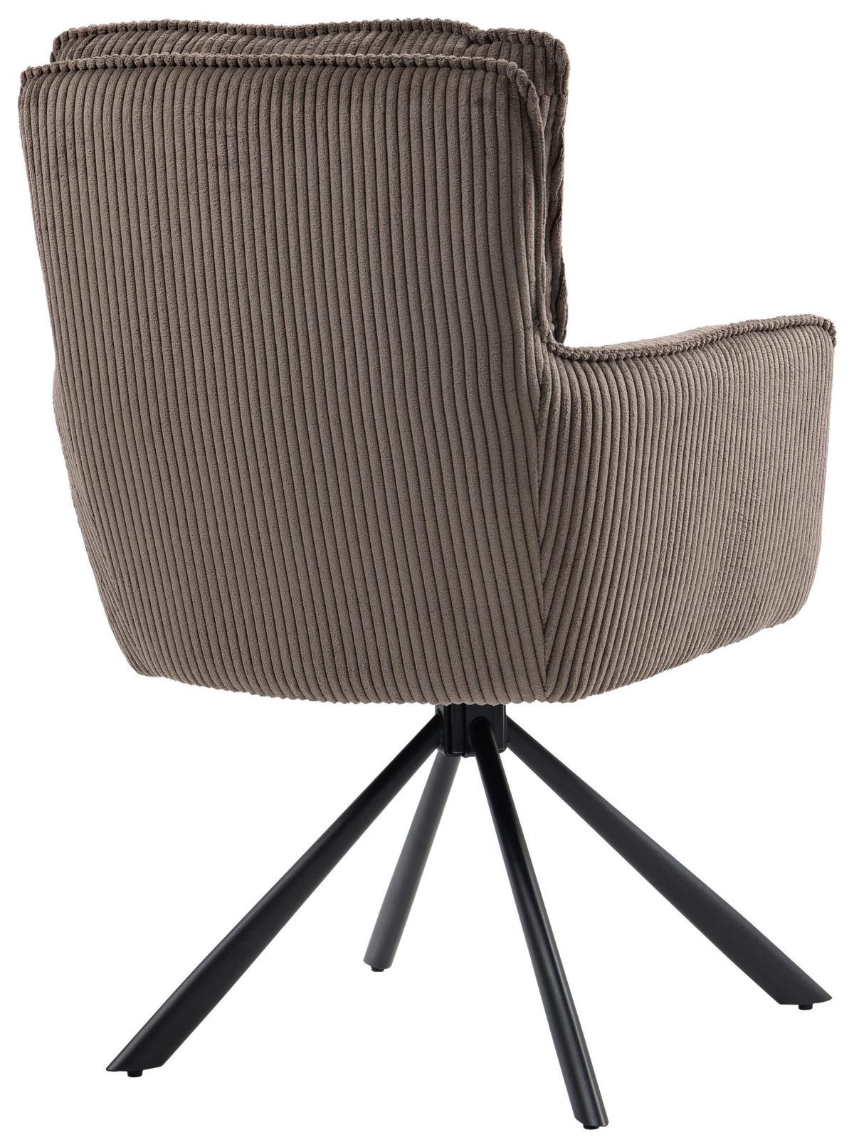 KRZESŁO Z PODŁOKIETNIKAMI ASHER -EXKLUSIV- - czarny/taupe, Design, metal/tkanina (62/95/67cm) - Novel