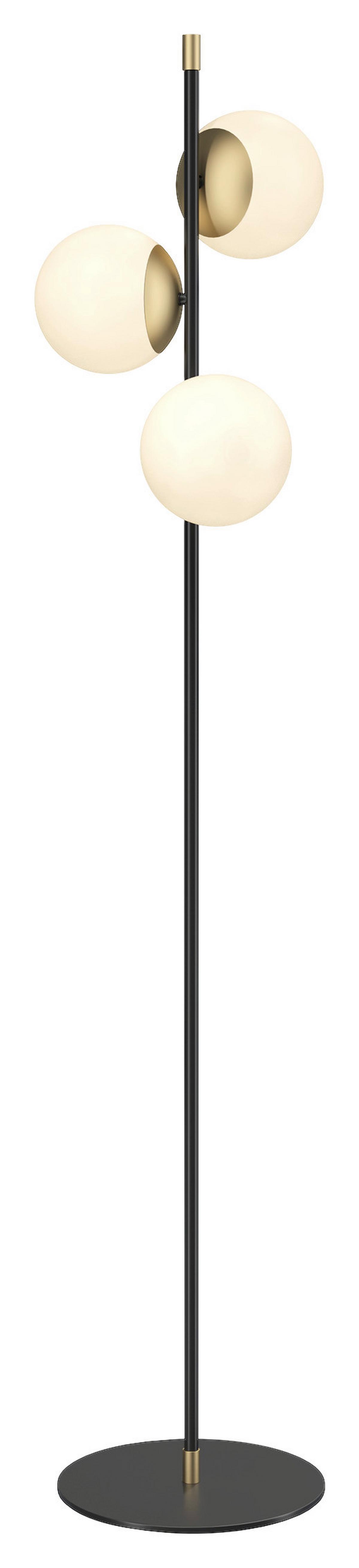 Stehleuchte Nostalgia Goldfarben/Schwarz max.60 Watt - Goldfarben/Schwarz, Trend, Glas/Metall (37,7/150/37,7cm) - MAYTONI