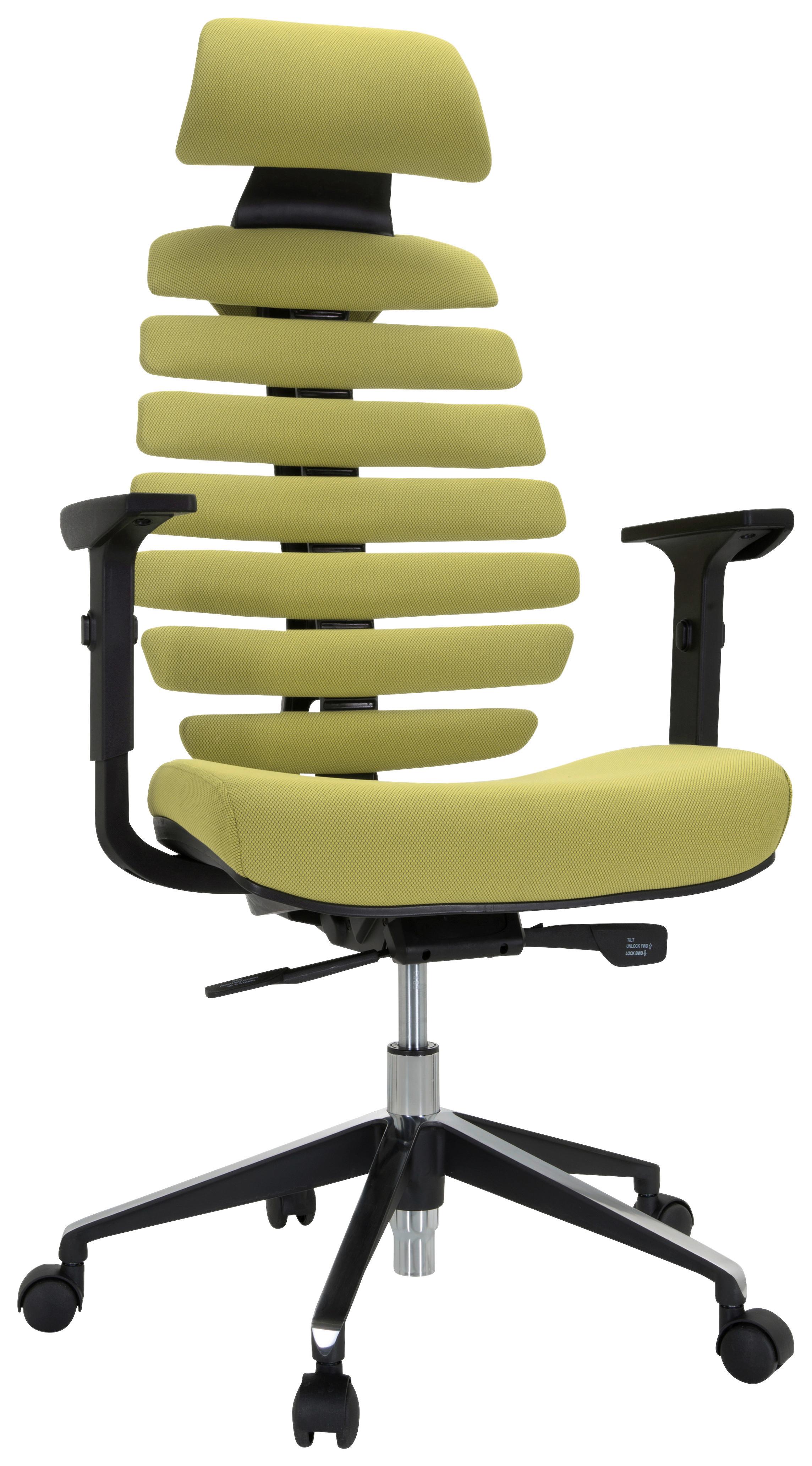 Pisarniški Stol Ergo Line Ii Pro, Zelena - črna/zelena, Moderno, kovina/umetna masa (65/131/53cm) - MID.YOU