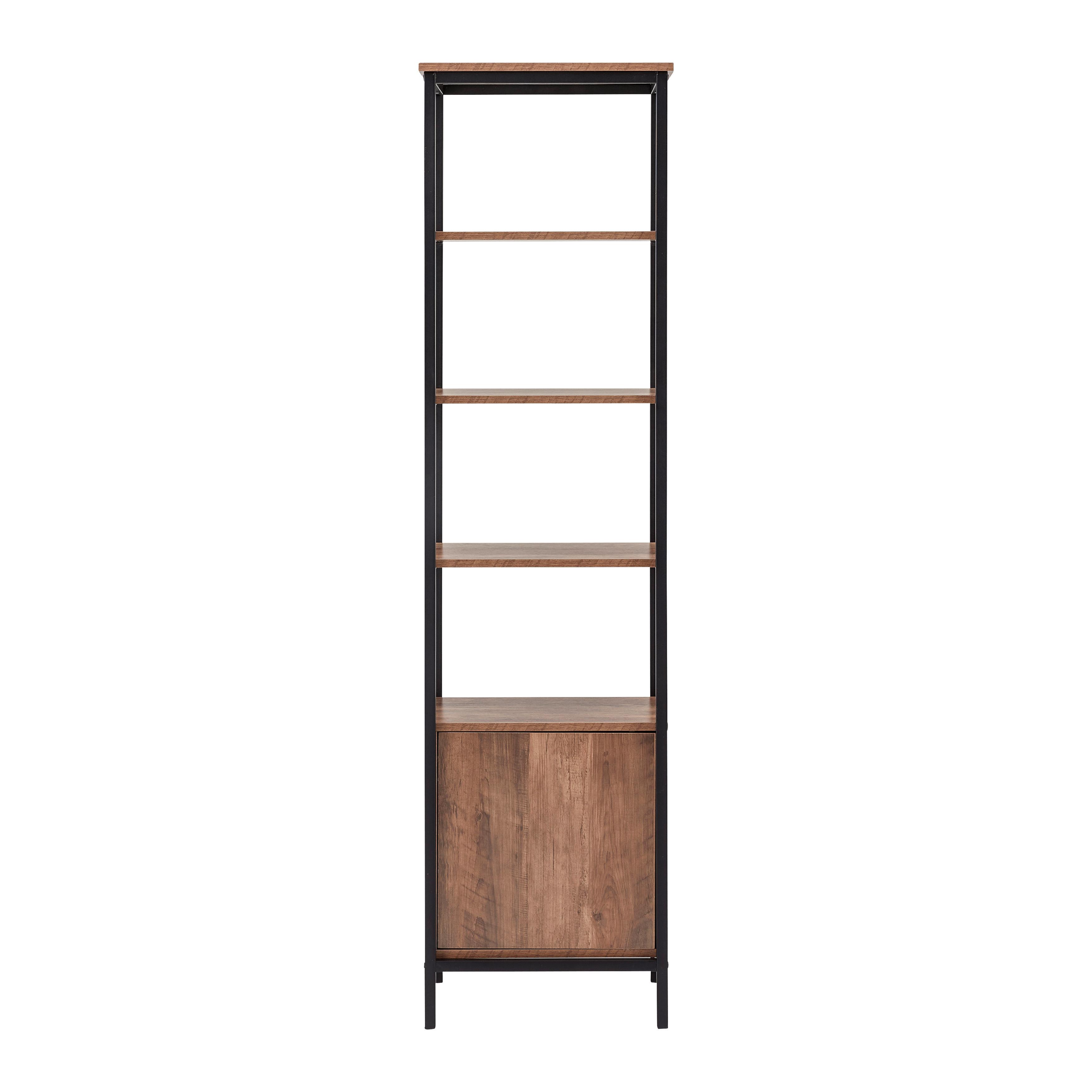 HÖGSKÅP DELL - svart/naturfärgad, Modern, metall/trämaterial (45/172/34cm) - Bessagi Home