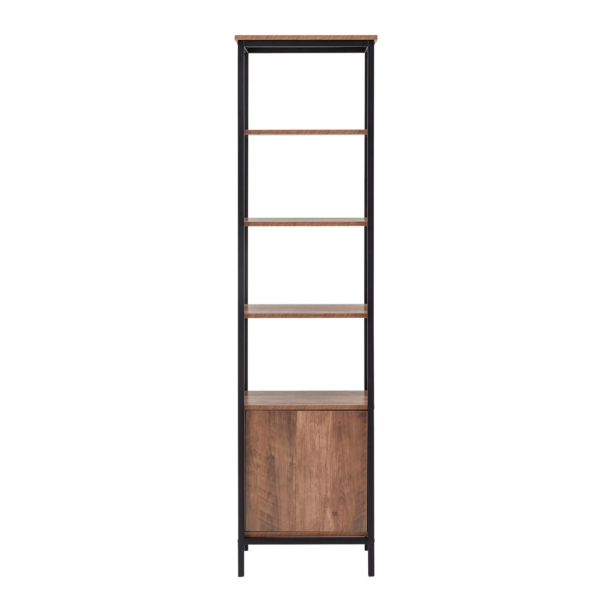 Magasszekrény Dell - natúr színű/fekete, Modern, faalapú anyag/fém (45/172/34cm) - Bessagi Home