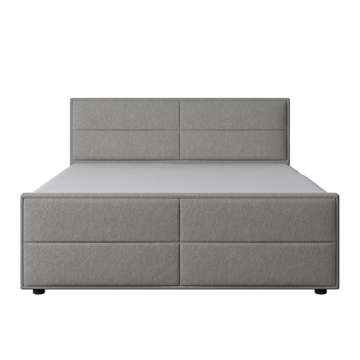 Boxspringbett Palermo ca. 180x200 cm Silberfarben - Silberfarben/Schwarz, MODERN, Karton/Holzwerkstoff (180/200cm) - MID.YOU