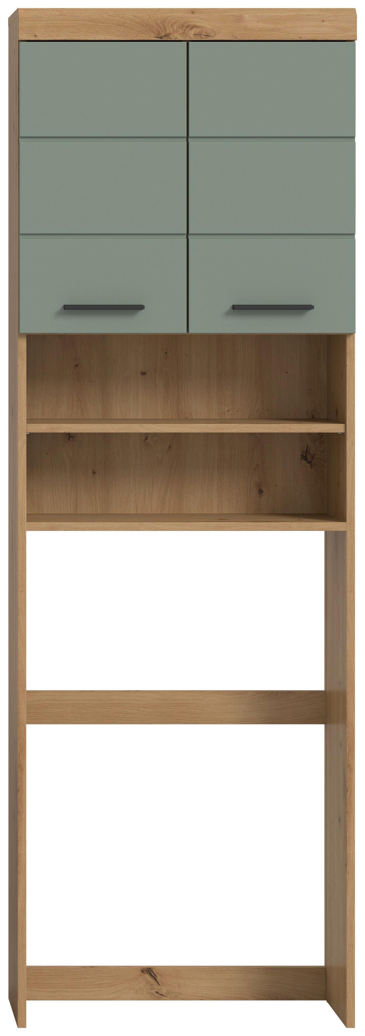 Waschmaschinenschrank Scout ca. 63x191x24 cm Salbeigrün - Salbeigrün/Schwarz, MODERN, Holzwerkstoff/Kunststoff (63/191/24cm) - MID.YOU