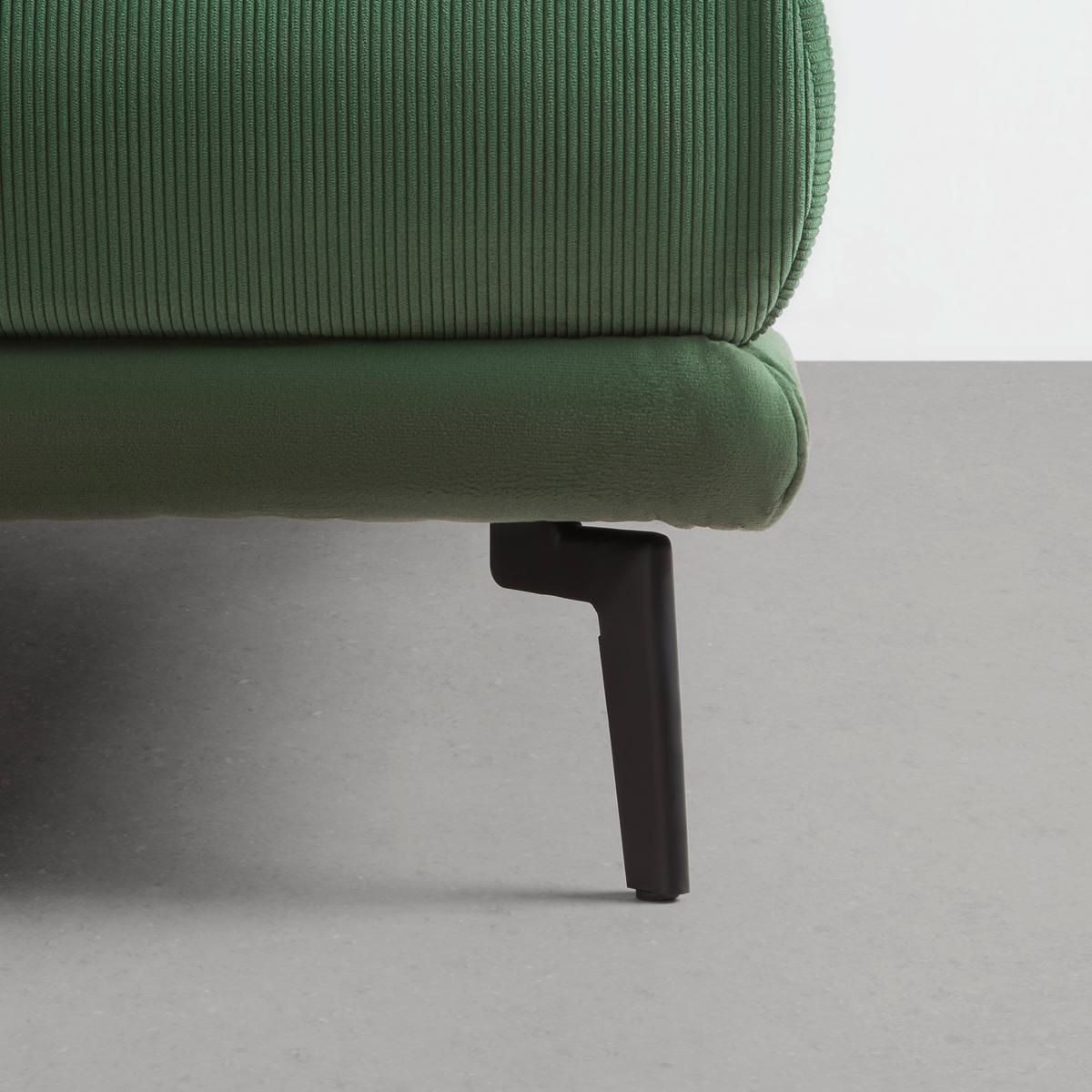 Wohnlandschaft Nuovo Grün/Schwarz - Schwarz/Grün, MODERN, Textil/Metall (245/76-113/190cm) - Mömax