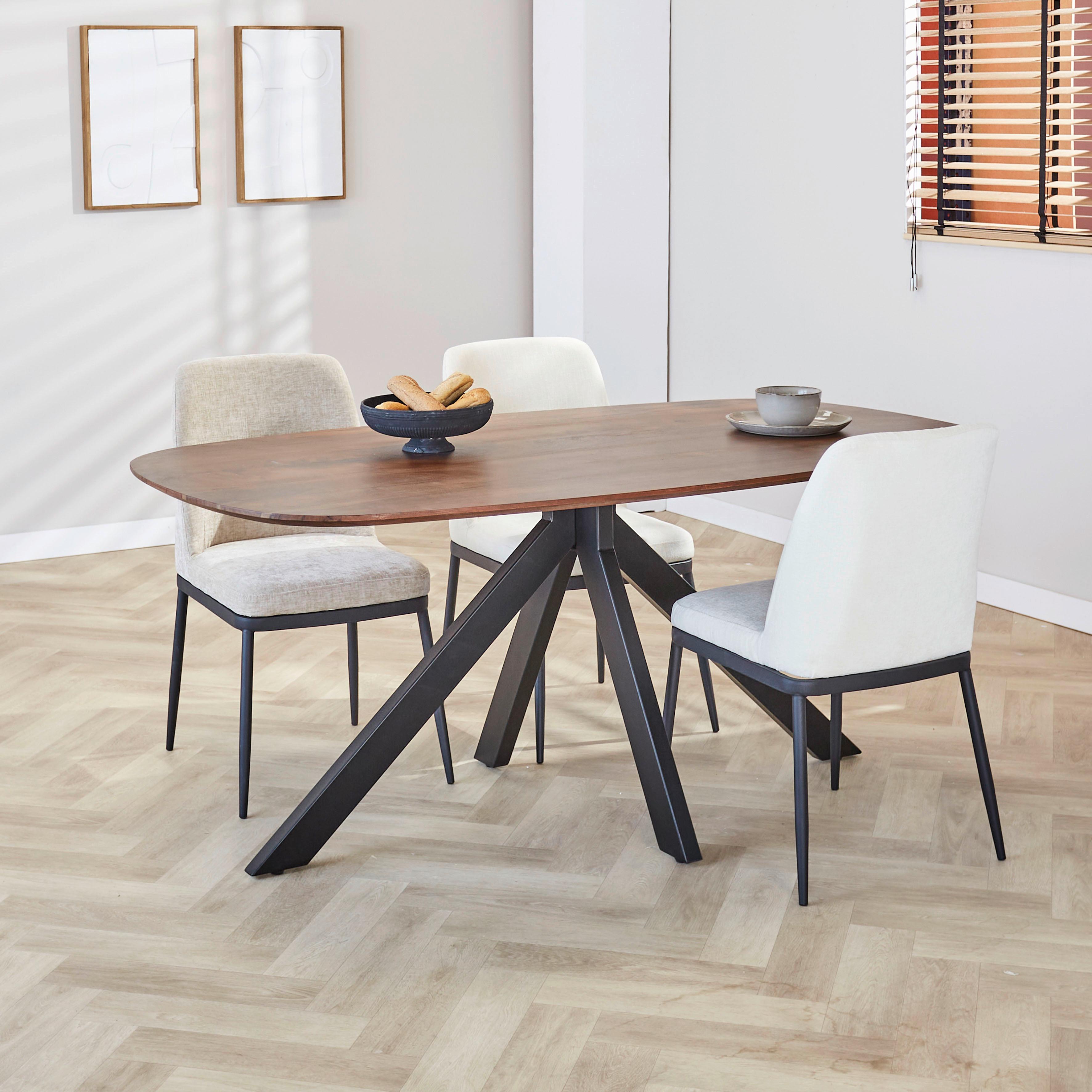 ESSTISCH DOKKUM - Schwarz/Braun, Design, Holz/Metall (180/100/76cm) - MID.YOU