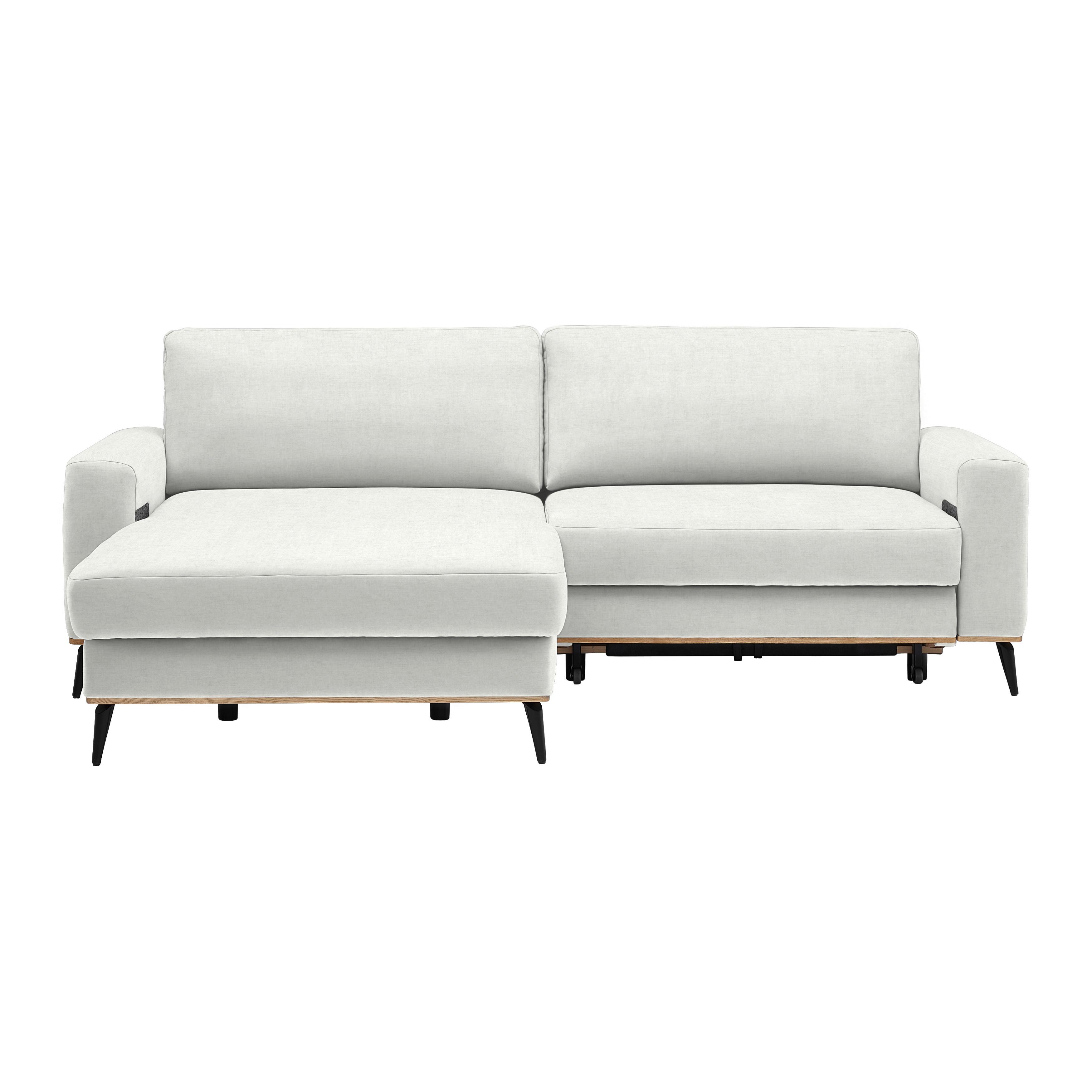 Wohnlandschaft Romeo Creme - Creme/Schwarz, KONVENTIONELL, Textil/Metall (167/87/234cm) - Zandiara