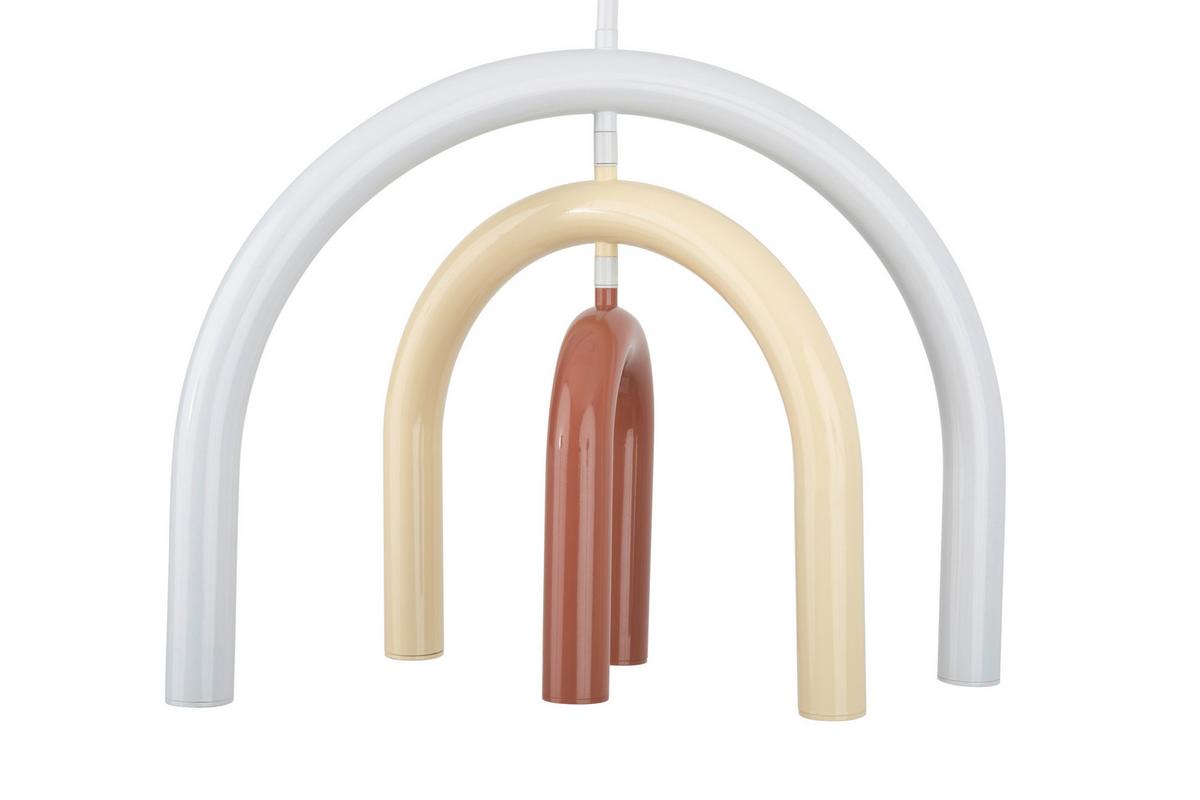 LAMPA WISZĄCA KEKE - czerwony/kremowy, Design, metal (45/35/120cm) - Collett's Monde
