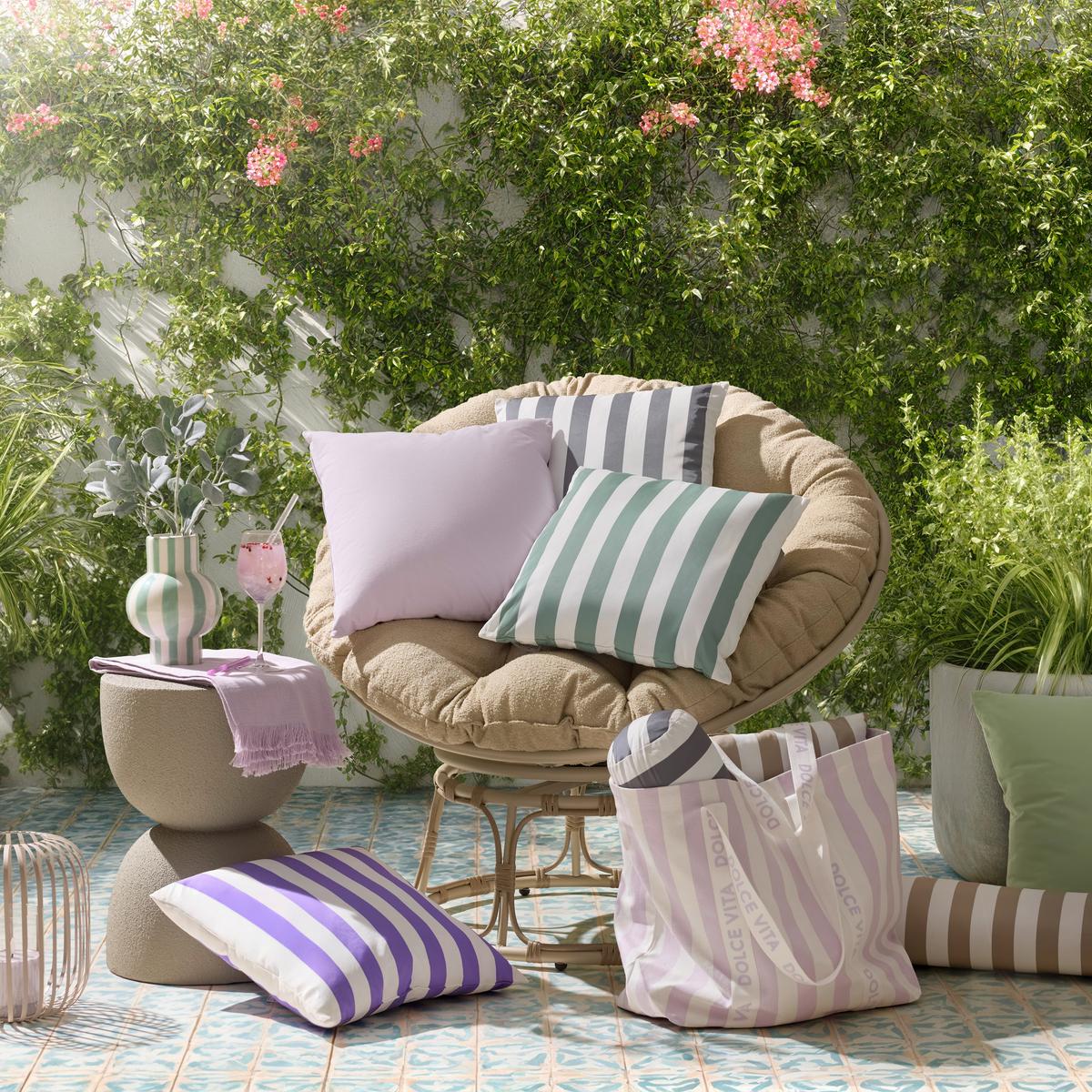 Strandtasche Mia Rosa/Weiß - Rosa/Weiß, Textil (43/60/18cm) - Mömax