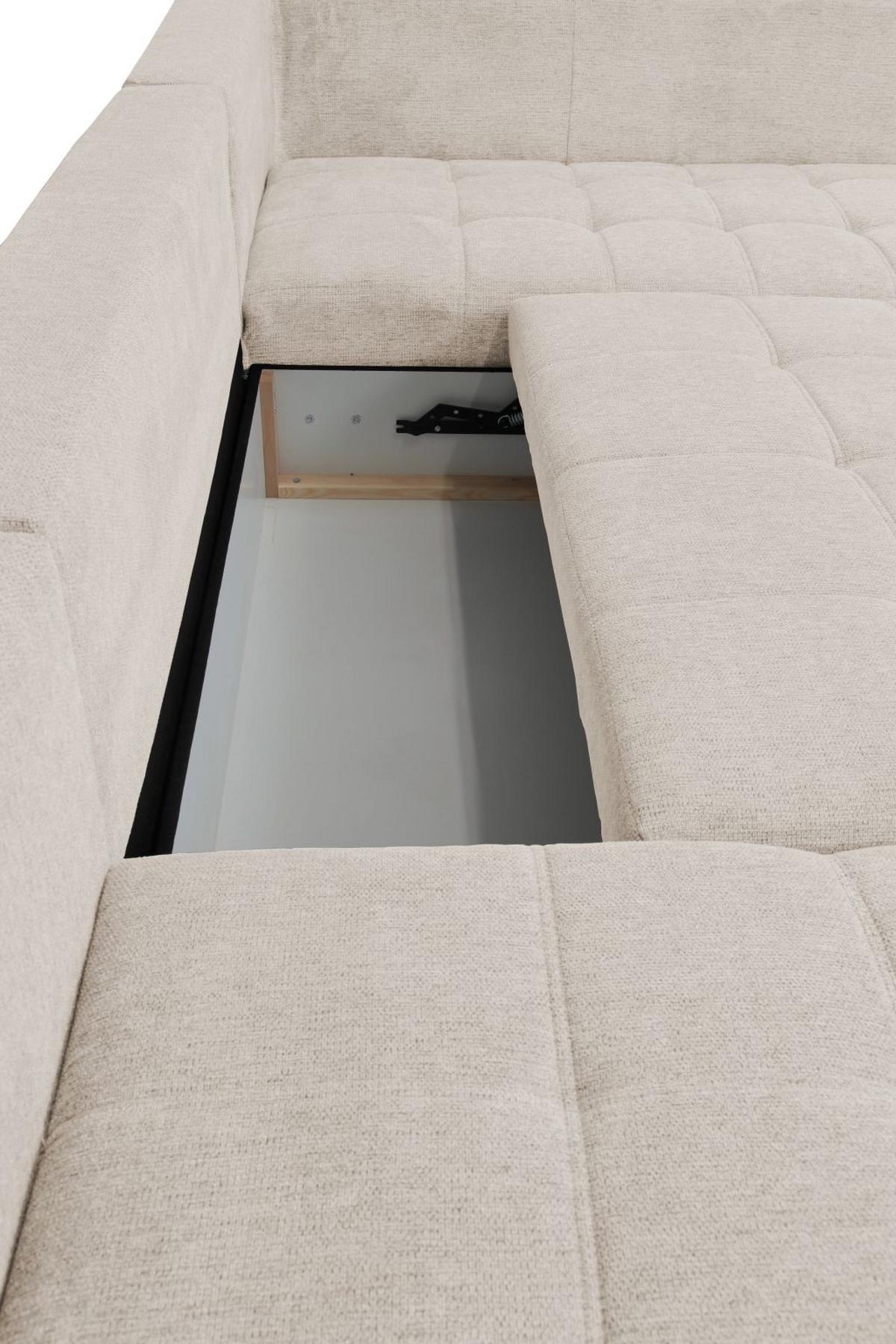 Kutna Garnitura Senso - boje kroma/krem, Moderno, tekstil/drvo (183/346/197cm) - Modern Living