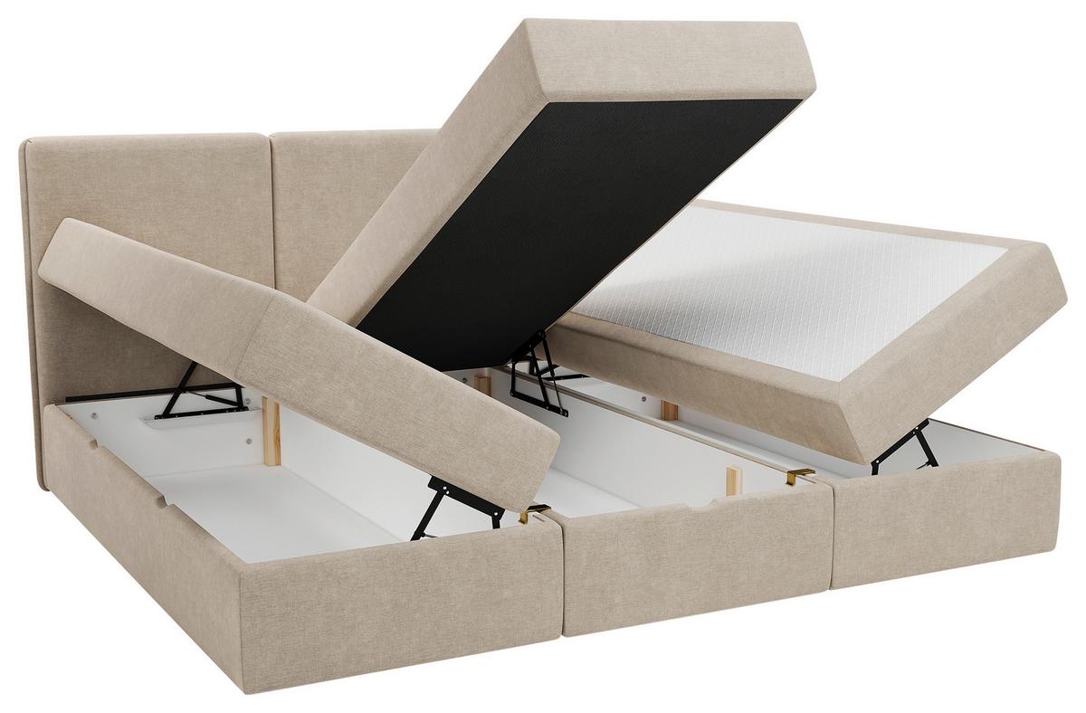 Familienbett Domino Combo Beige ca.240x200cm - Beige/Schwarz, MODERN, Holz/Holzwerkstoff (240/200cm) - MID.YOU