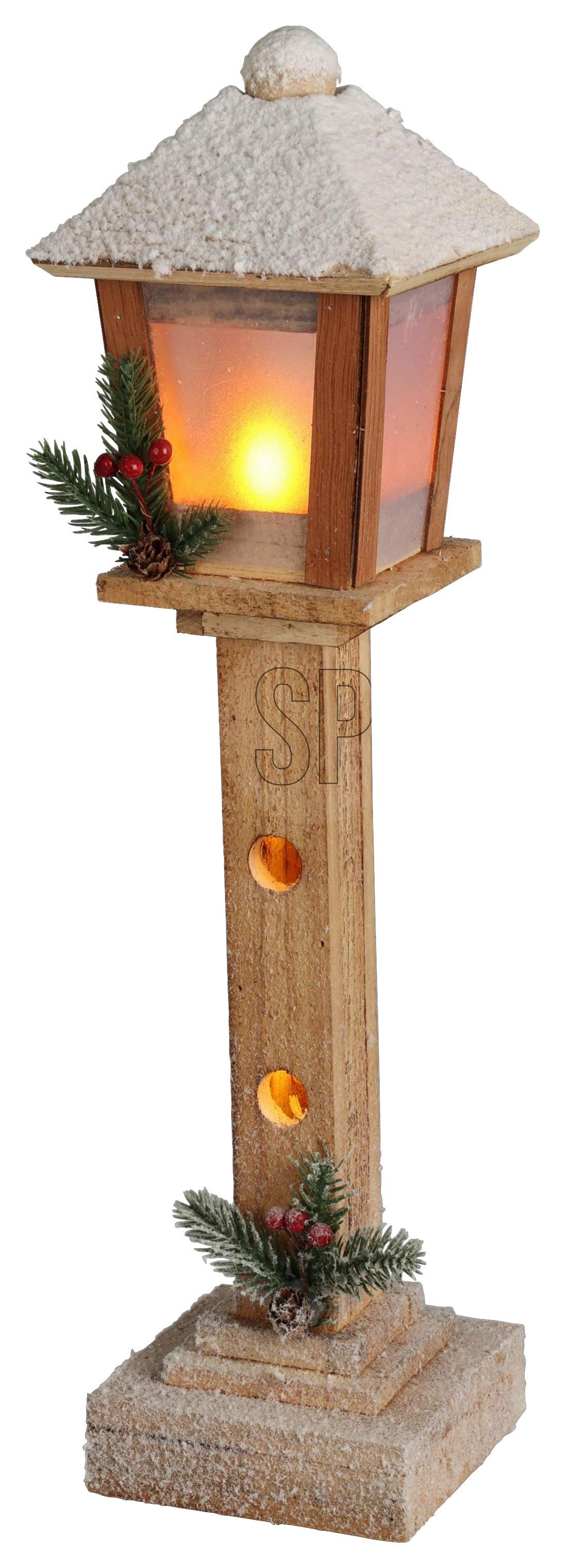 LED-Laterne LATERNE - Tannenholzfarben, Holz (12/52/12cm)
