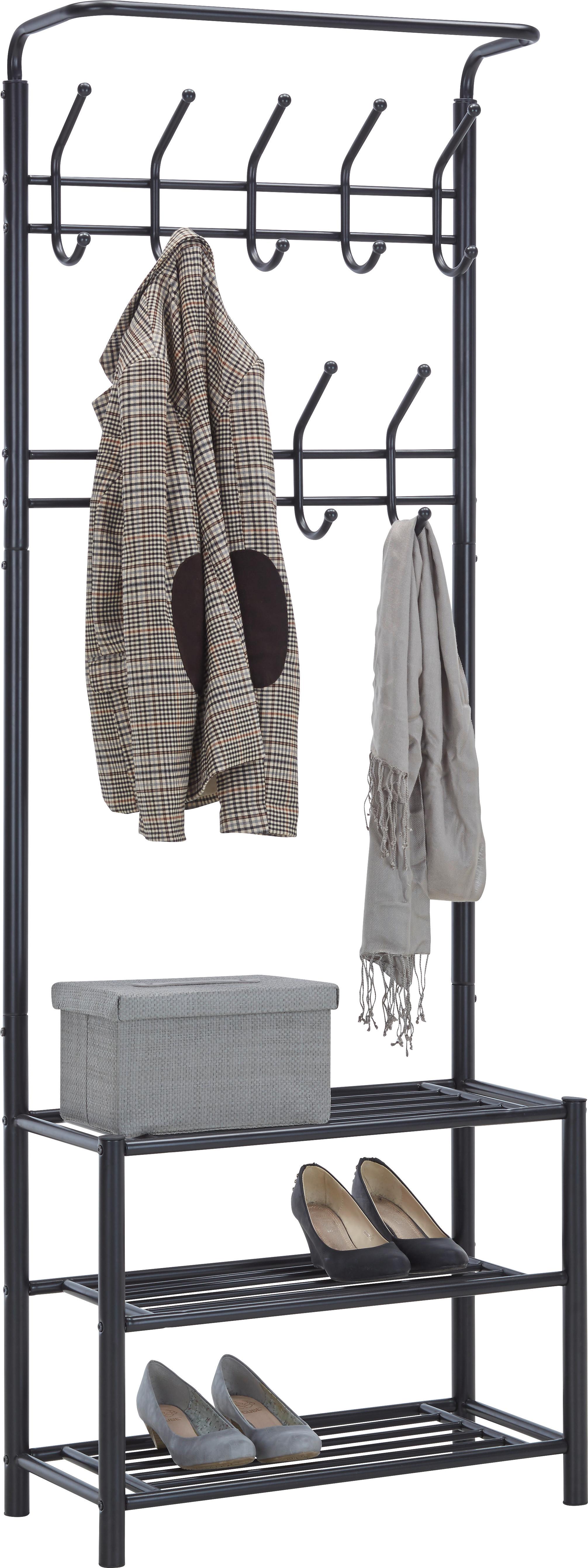 Garderobenständer in Schwarz - Schwarz, Modern, Metall (67/185/32cm) - Mömax