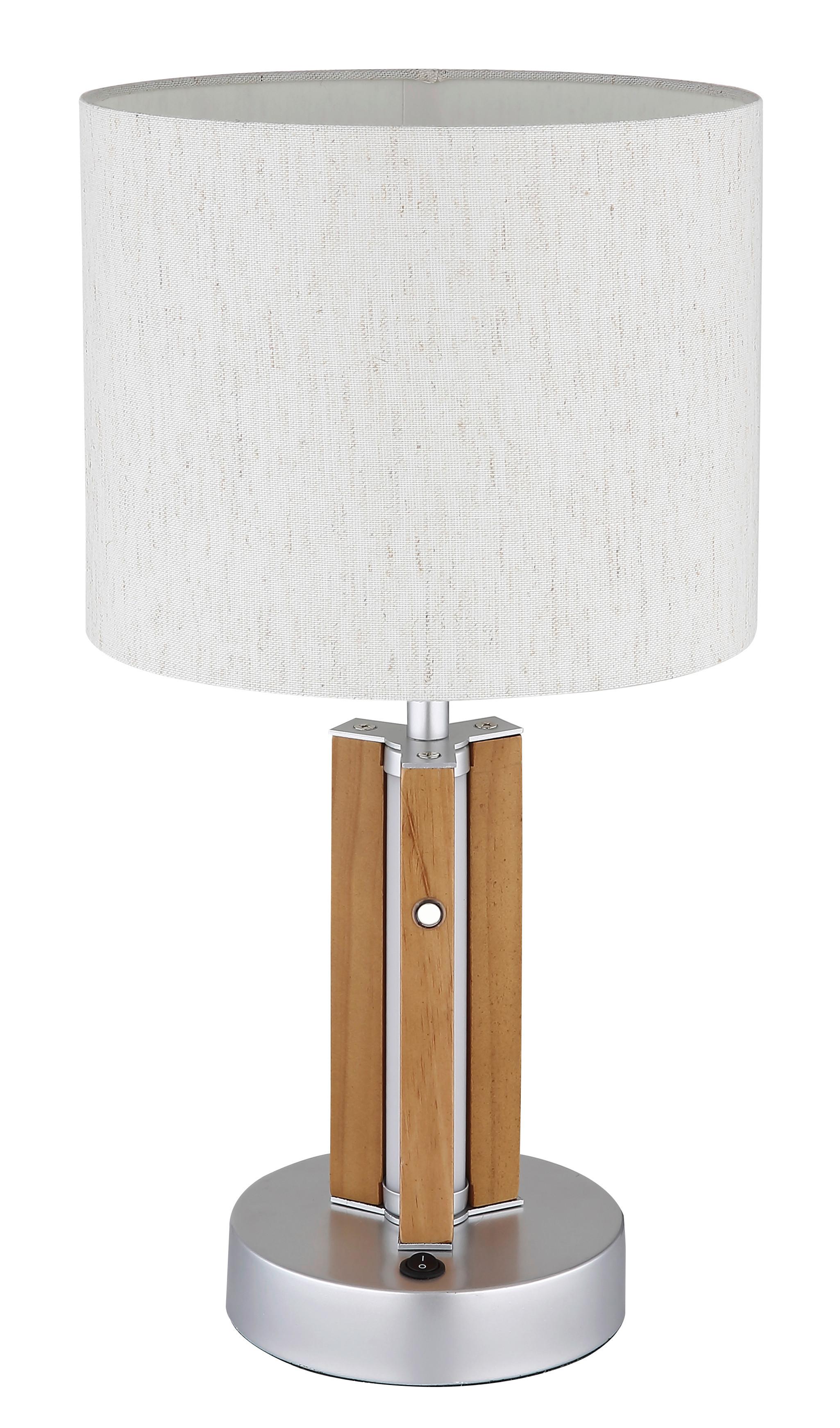 LAMPE DE TABLE LED 51730246 TAUGUS - blanc/marron foncé, Design, matière synthétique/textile (25kg) - Globo