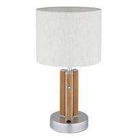 LAMPE DE TABLE LED 51730246 TAUGUS - blanc/marron foncé, Design, matière synthétique/textile (25kg) - Globo