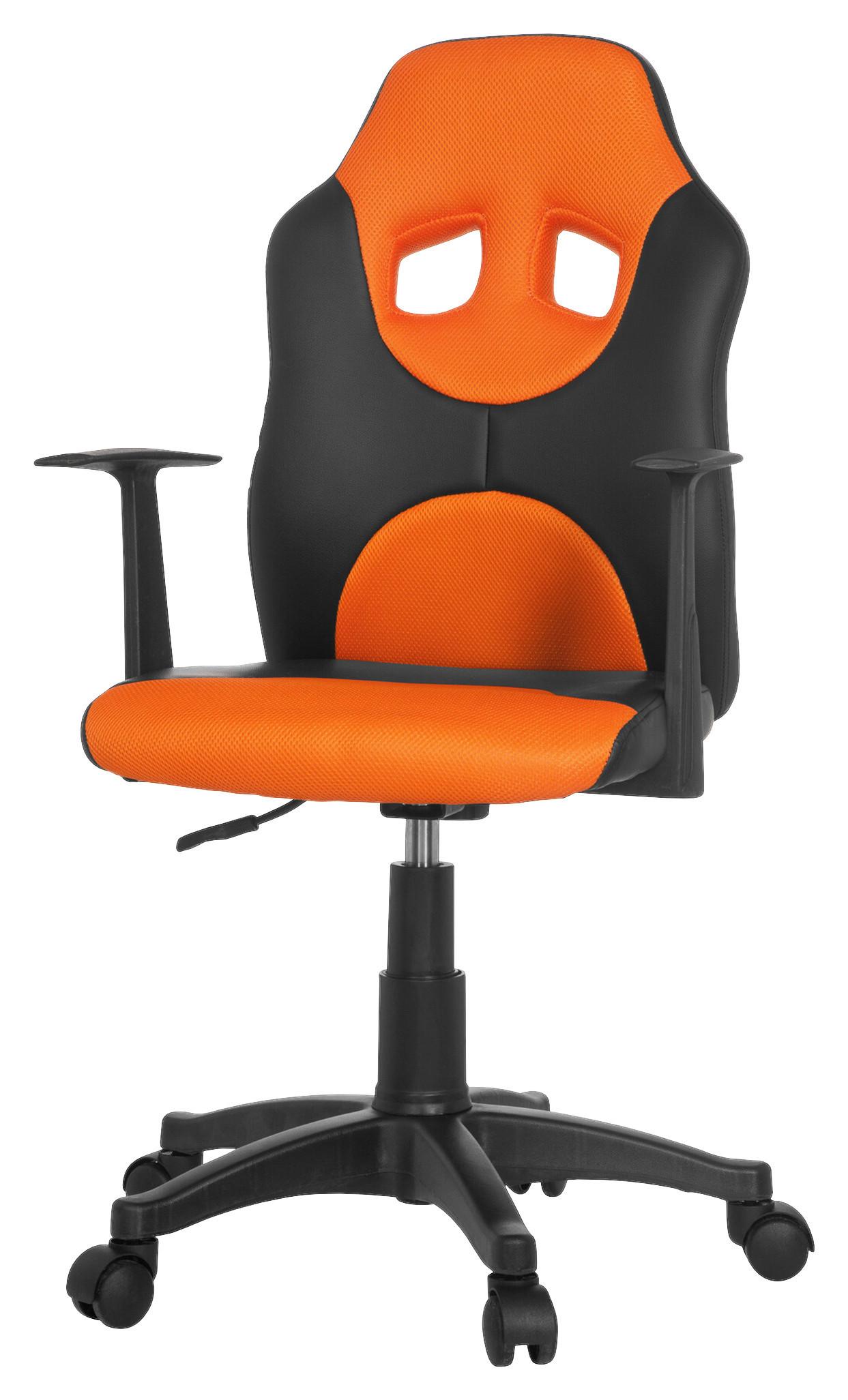 Jugenddrehstuhl Kid Racer ca. 54x90-100x48cm Orange,Schwarz - Schwarz/Orange, Basics, Kunststoff (54/90-100/48cm) - MID.YOU