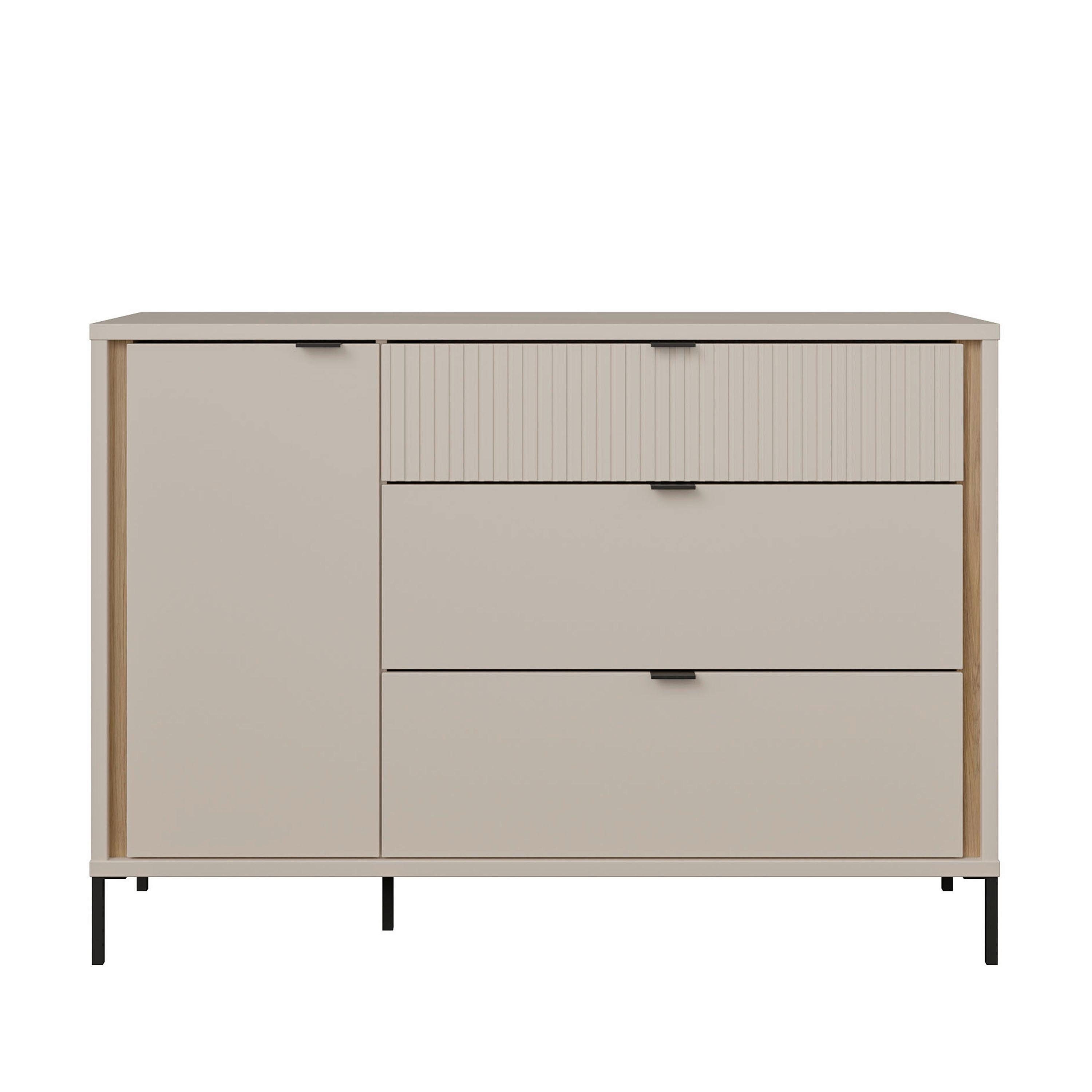 Komoda Seravel - boje hrasta/boje pijeska, Natur, drvni materijal/metal (124,1/87,2/41,5cm) - Modern Living