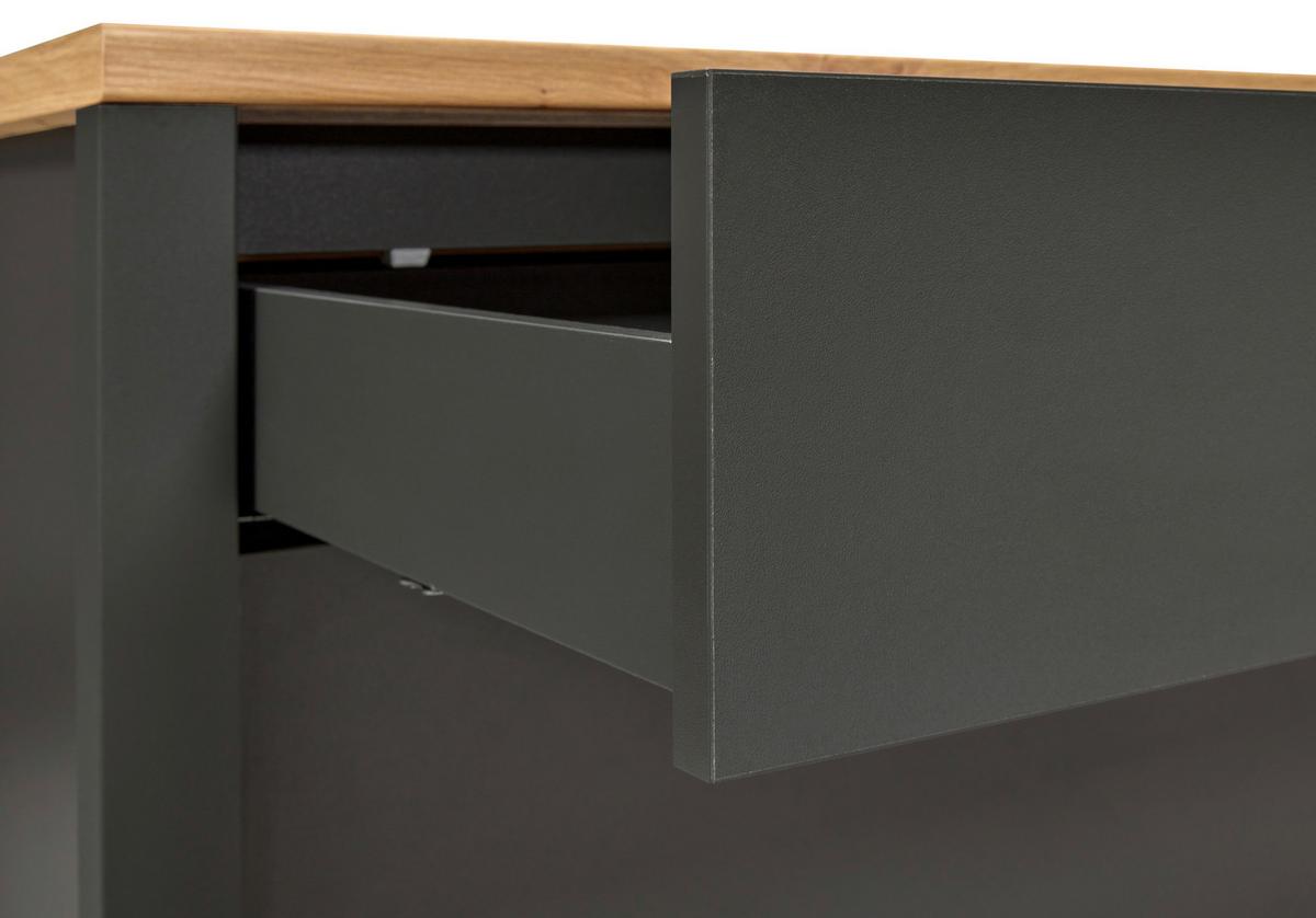 Küchenunterschrank Venet, Anthrazit/Artisan Eiche - Anthrazit/Schwarz, ROMANTIK / LANDHAUS, Holzwerkstoff/Metall (100/92/60cm) - Mömax