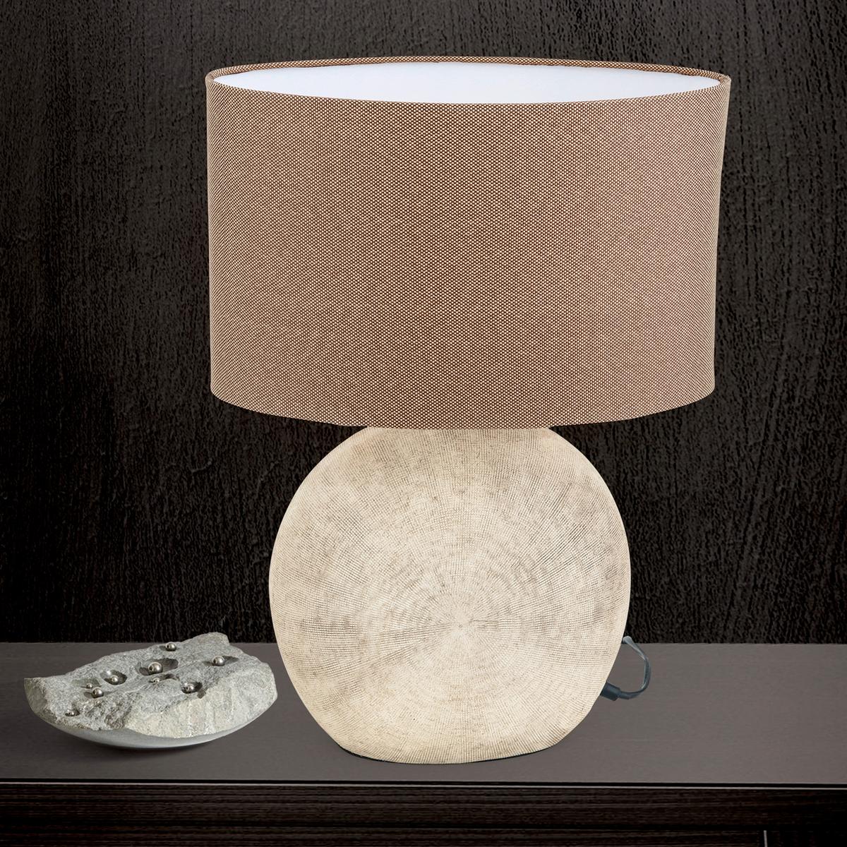 LAMPA STOŁOWA LA 4-1193 COTTO ETHNO - jasnobrązowy, Trend, tkanina/ceramika (37,5/20/52cm)