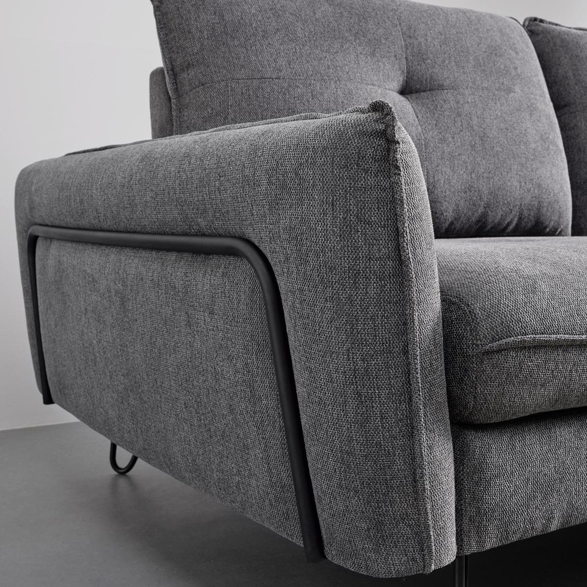 Sarokkanapé Levi - sötétszürke, Modern, textil/fa (267/88/186cm) - Bessagi Home