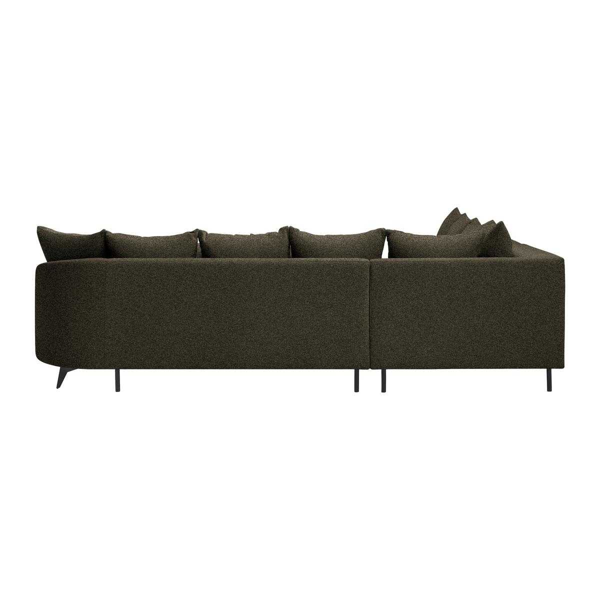 Ecksofa Axel Dunkelgrün - Dunkelgrün/Schwarz, MODERN, Textil/Metall (250/87/291cm) - Mömax