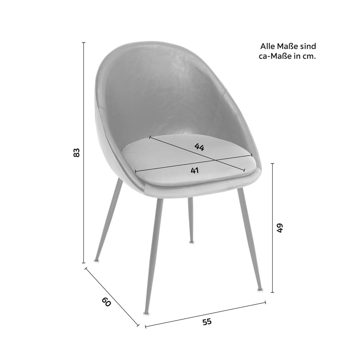 KRZESŁO Z PODŁOKIETNIKAMI ILARIA - czarny/szary, Modern, metal/drewno (55/83/60cm) - Bessagi Home