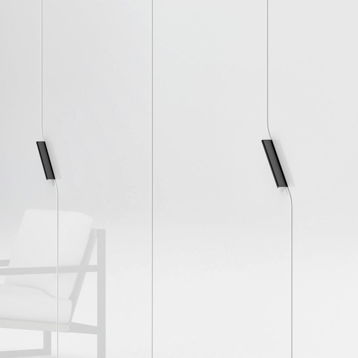 SZAFA UCHYLNA AMETISTA - biały wysoki połysk/czarny, Design, materiał drewnopochodny/metal (250/223/62cm) - Novel