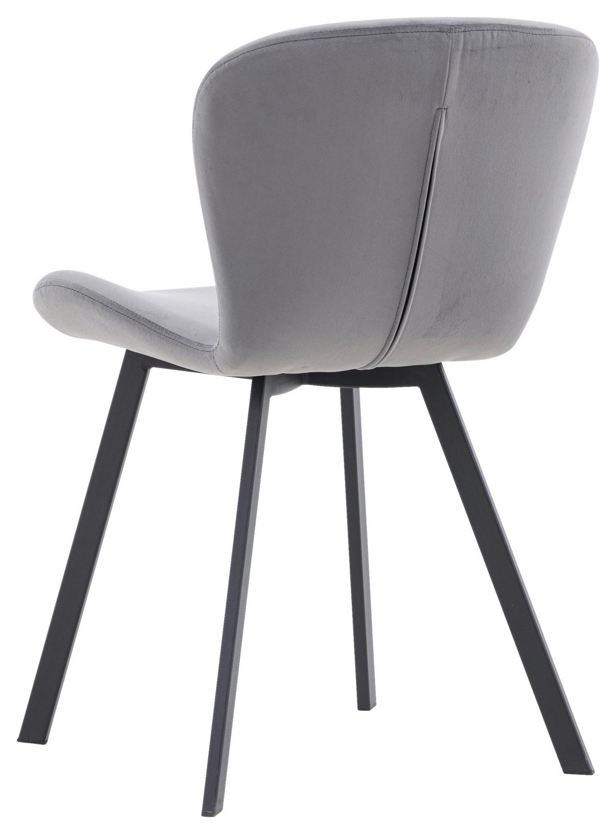 STUHL-SET LILJA - Schwarz/Grau, Design, Textil/Metall (48/80/50cm) - Livetastic