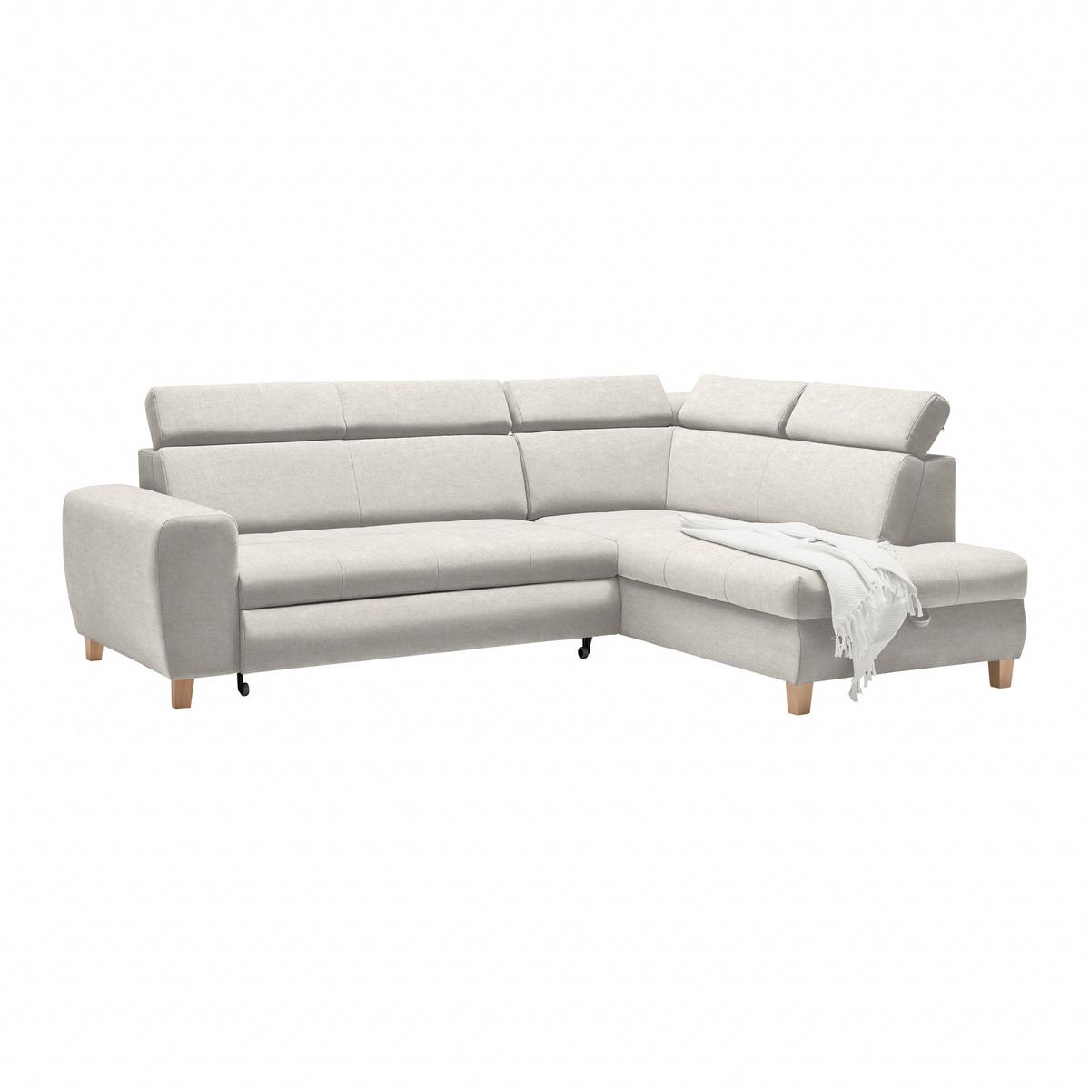 Ecksofa Lugo Creme - Creme, MODERN, Holz/Kunststoff (266/98/205cm) - Mömax