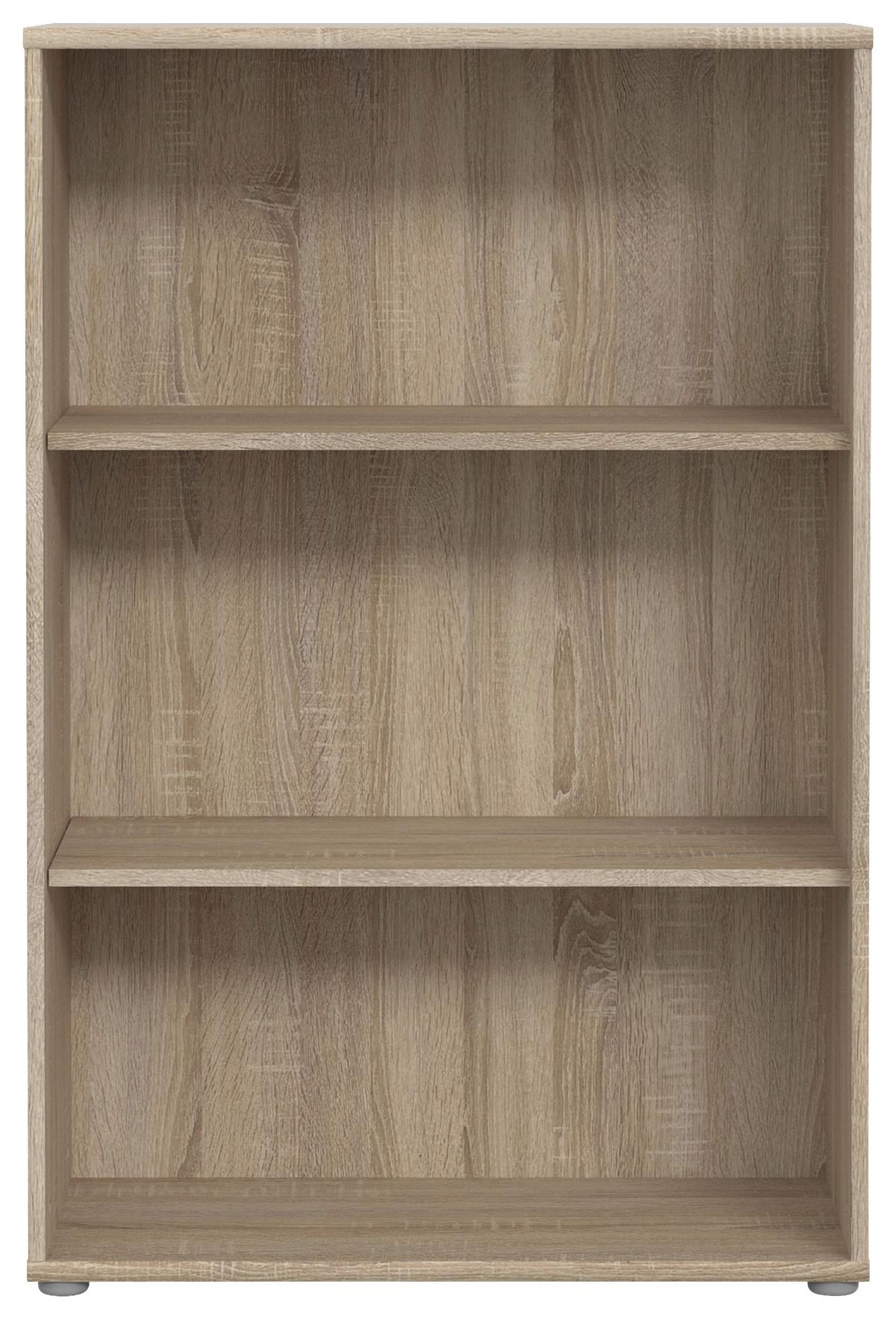 Regal Tempra 2, Barva Hrasta - barve aluminija/hrast sonoma, Design, umetna masa/leseni material (73,7/111,1/34,8cm)