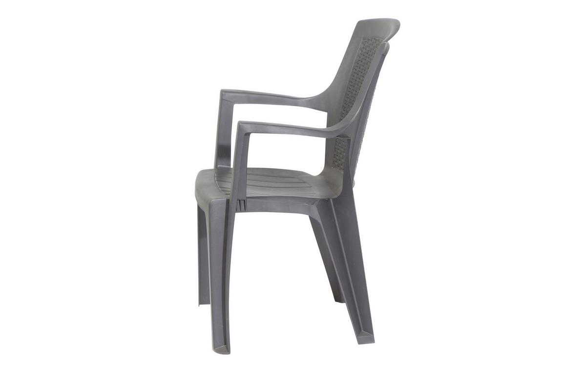 Stapelsesses-Set 4er-Set Anthrazit - Anthrazit, KONVENTIONELL, Kunststoff (55/91/46cm) - Siena Garden