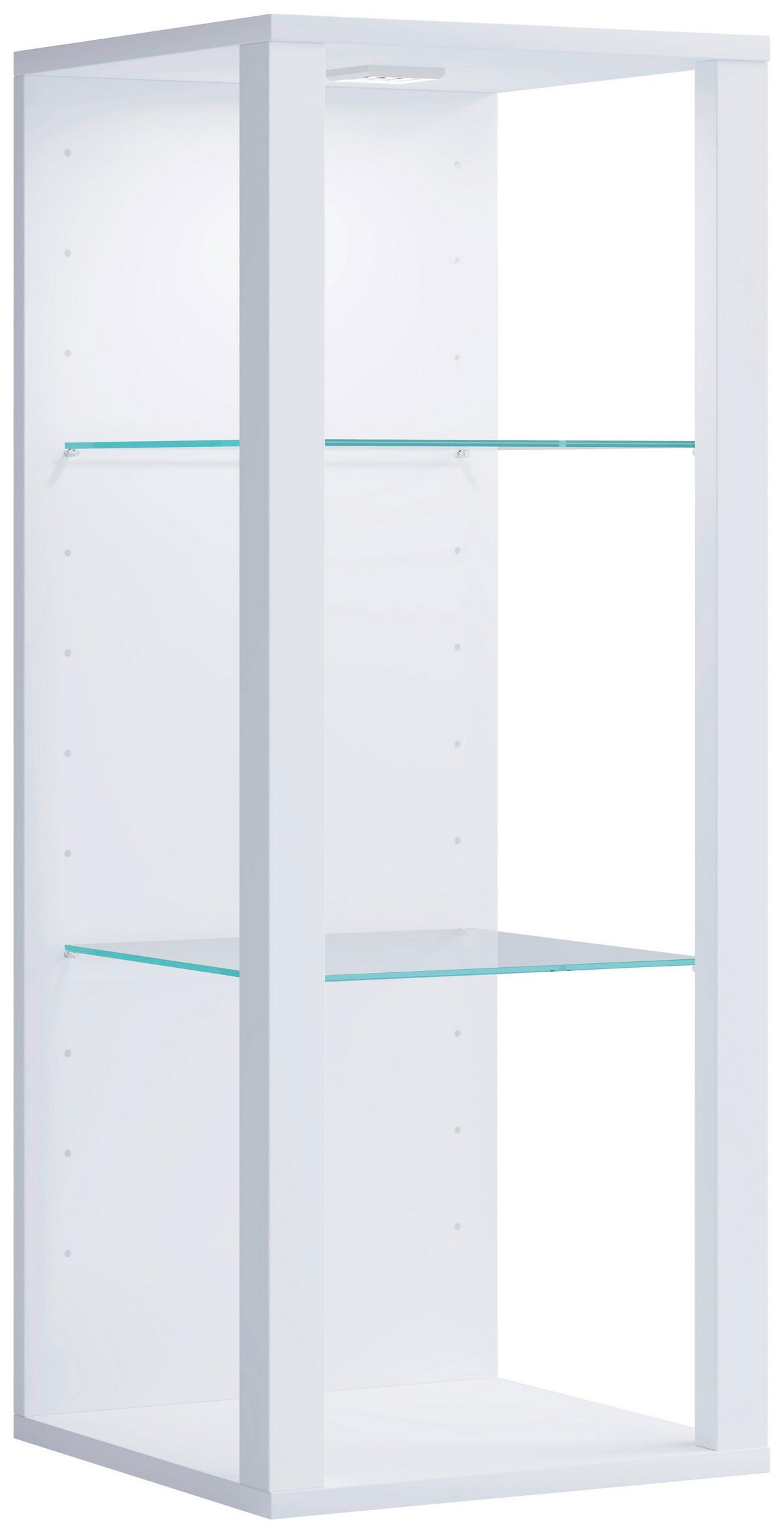 Viseča Vitrina Glasol M, Bela - bela, Design, steklo/leseni material (35/90/35cm) - MID.YOU