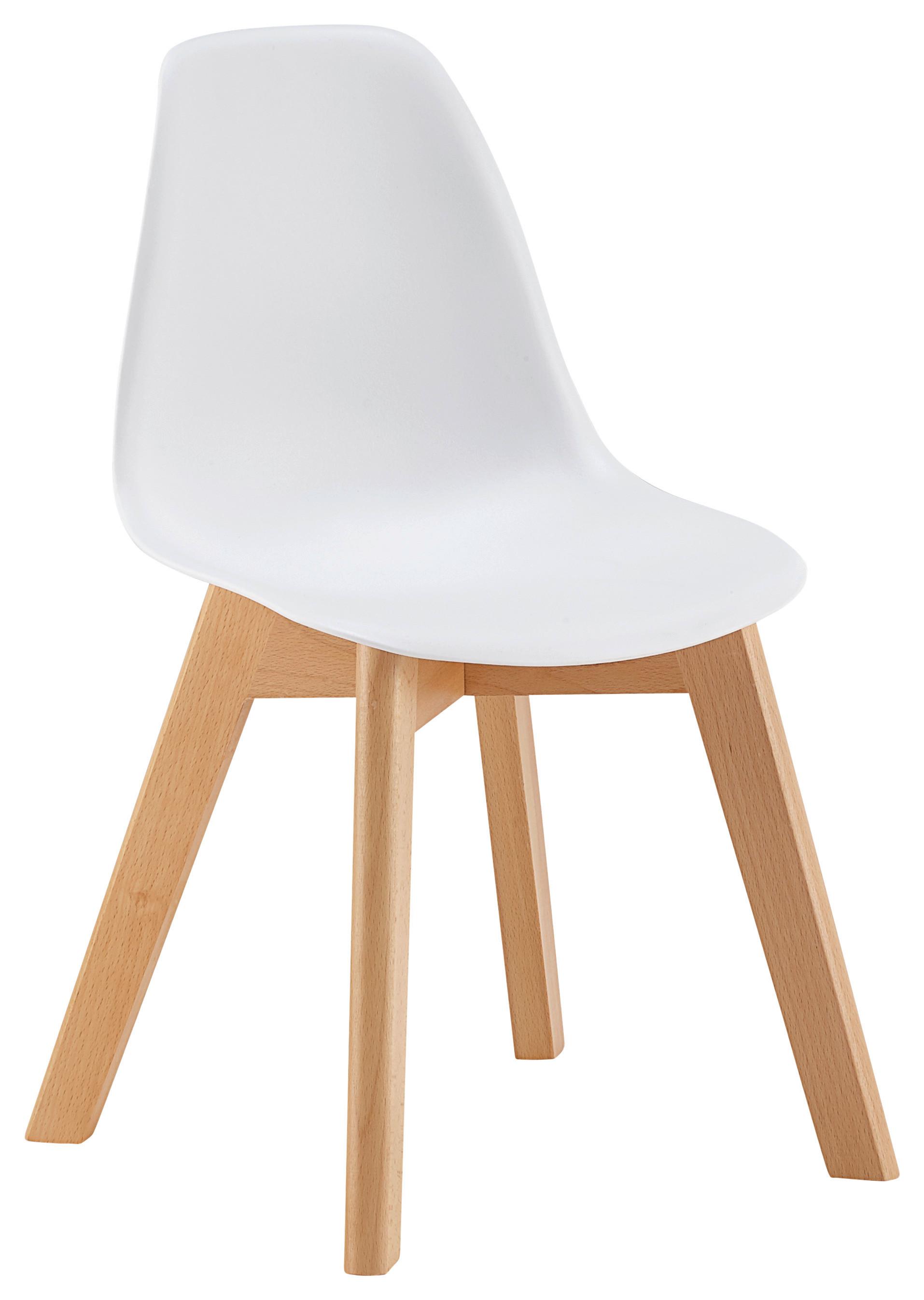 Kinderstuhl Tibby Weiß Kunststoff/Echtholz - Weiß, MODERN, Holz/Kunststoff (30/56,5/32,5cm) - Bessagi Kids