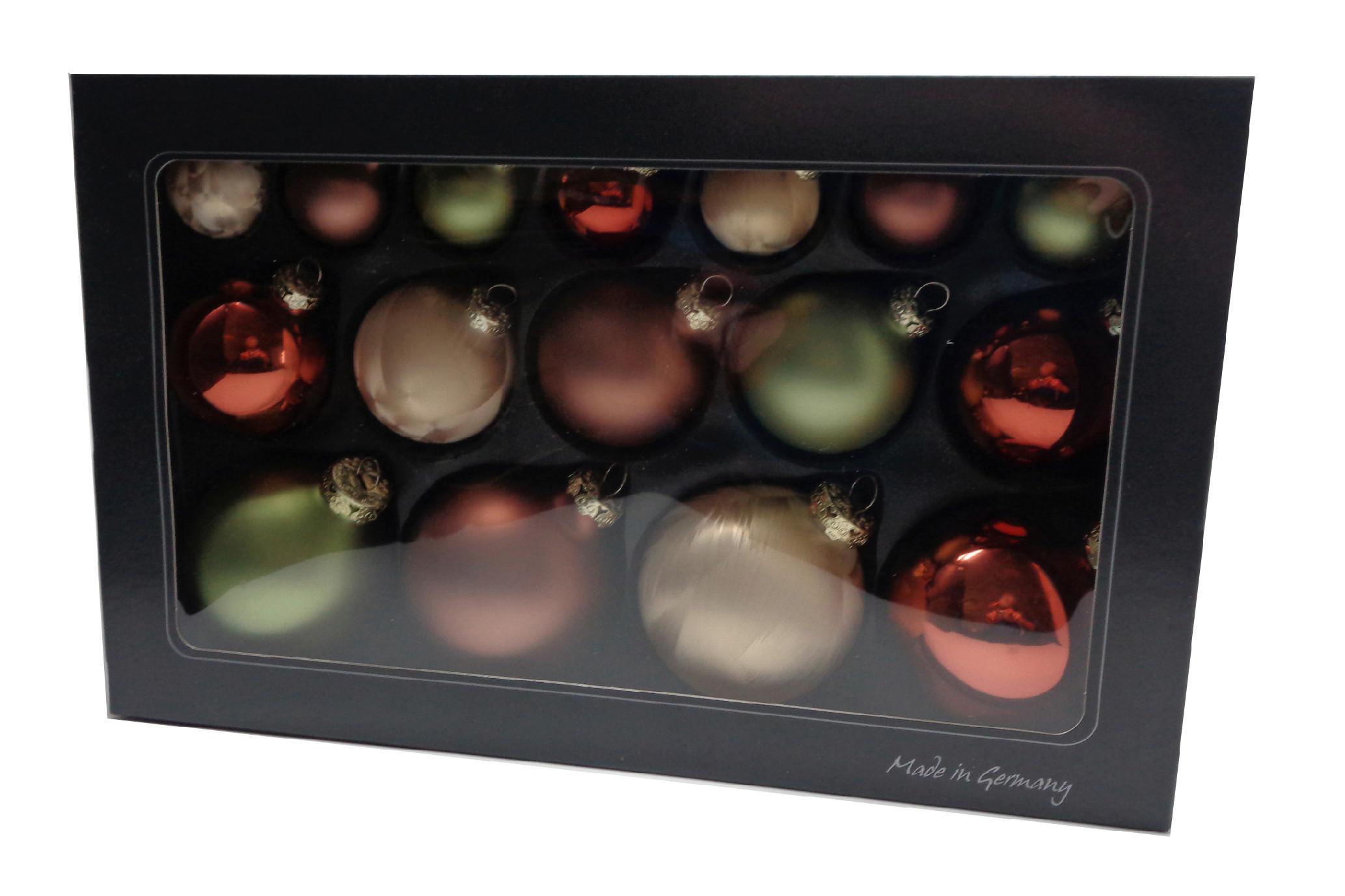 ZESTAW BOMBEK CHOINKOWYCH 684-1600-999 - różnokolorowy, Basics, szkło (36/22,5cm)