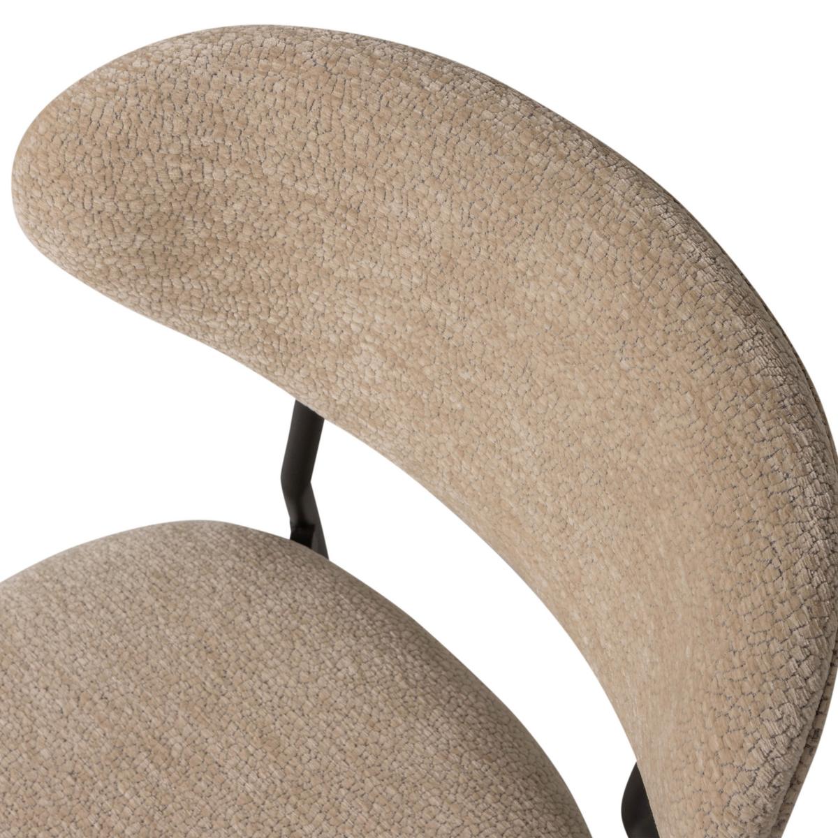 Stuhl-Set Kjeld 2er-Set Naturfarben - Schwarz/Naturfarben, MODERN, Textil/Metall (47/79/53cm) - Livetastic